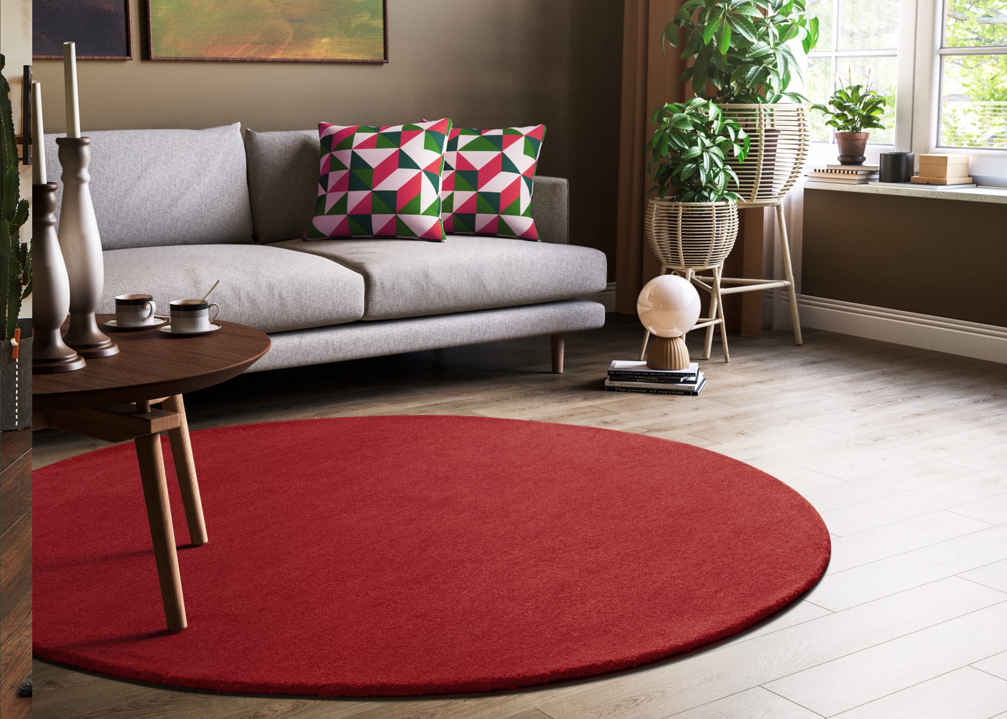 Gabbeh Teppich Jaipur - Rund Rot 200x200 cm