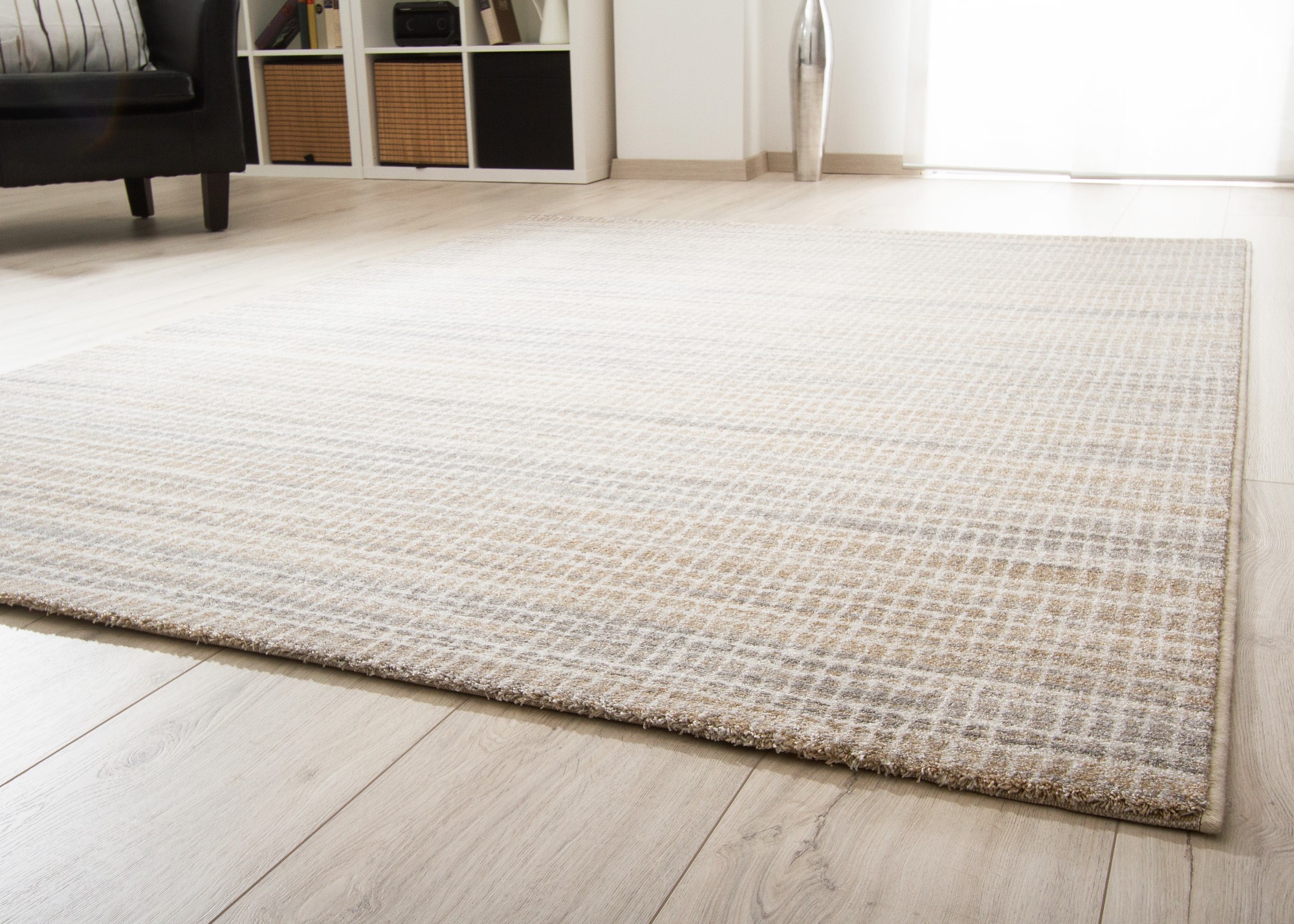 Kurzflor Teppich Pleasant Touch - 4ecke gestreift