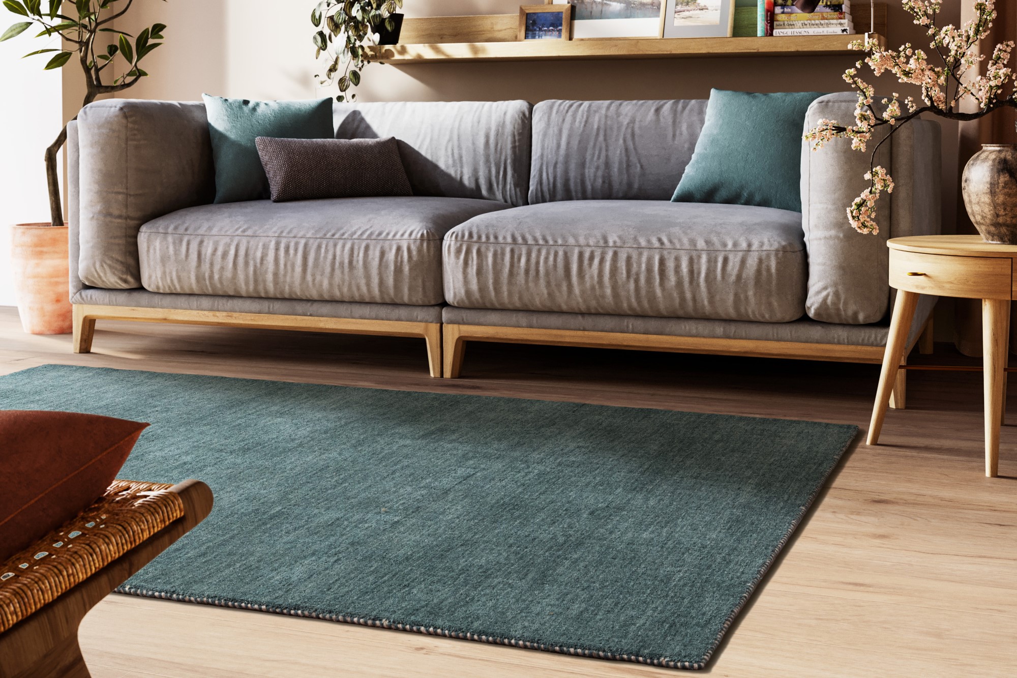 Gabbeh Teppich Nomade Dunkelgrün 65x135 cm