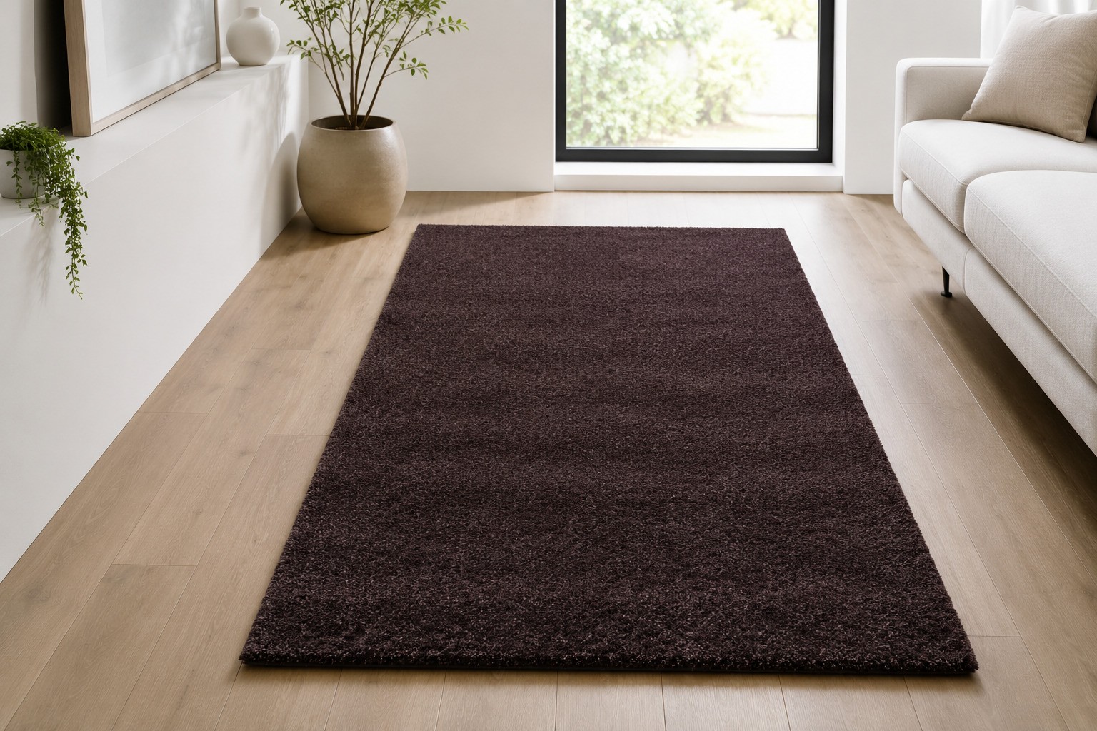 Kurzflor Teppich Friesé Teppich Baltrum uni