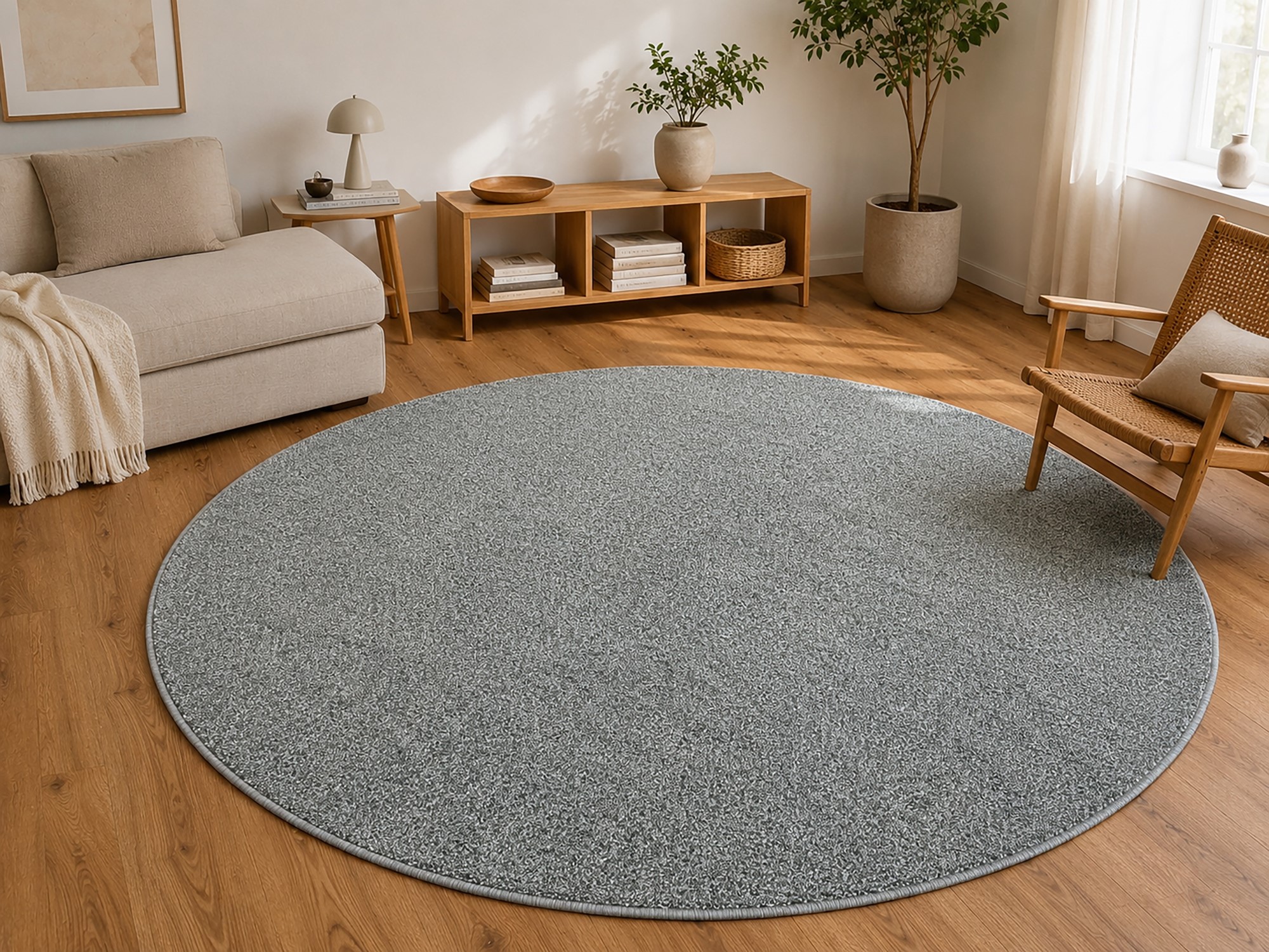 Kurzflor Teppich Levanto - Rund