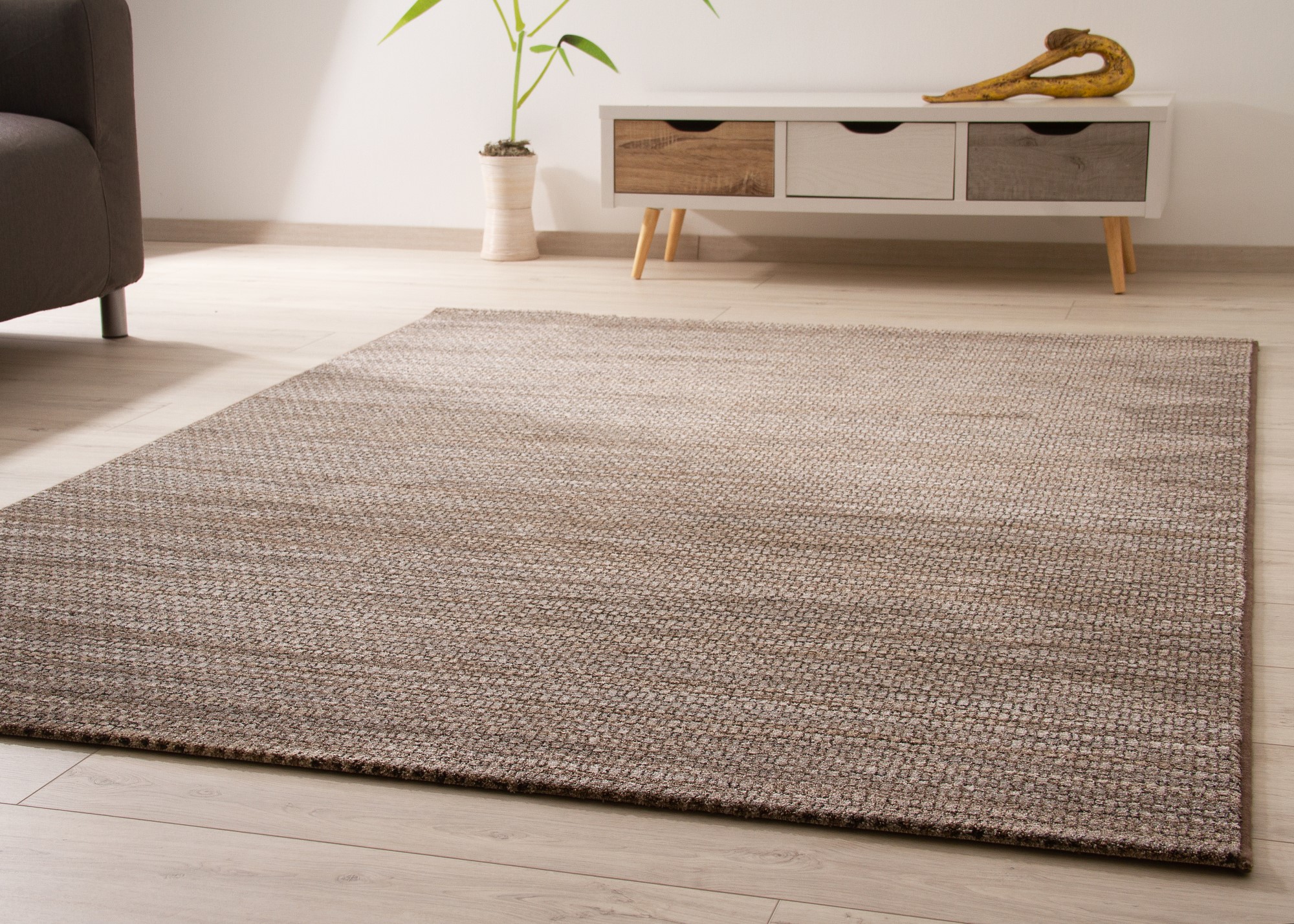 Kurzflor Teppich Pleasant Touch - Ethno Streifen