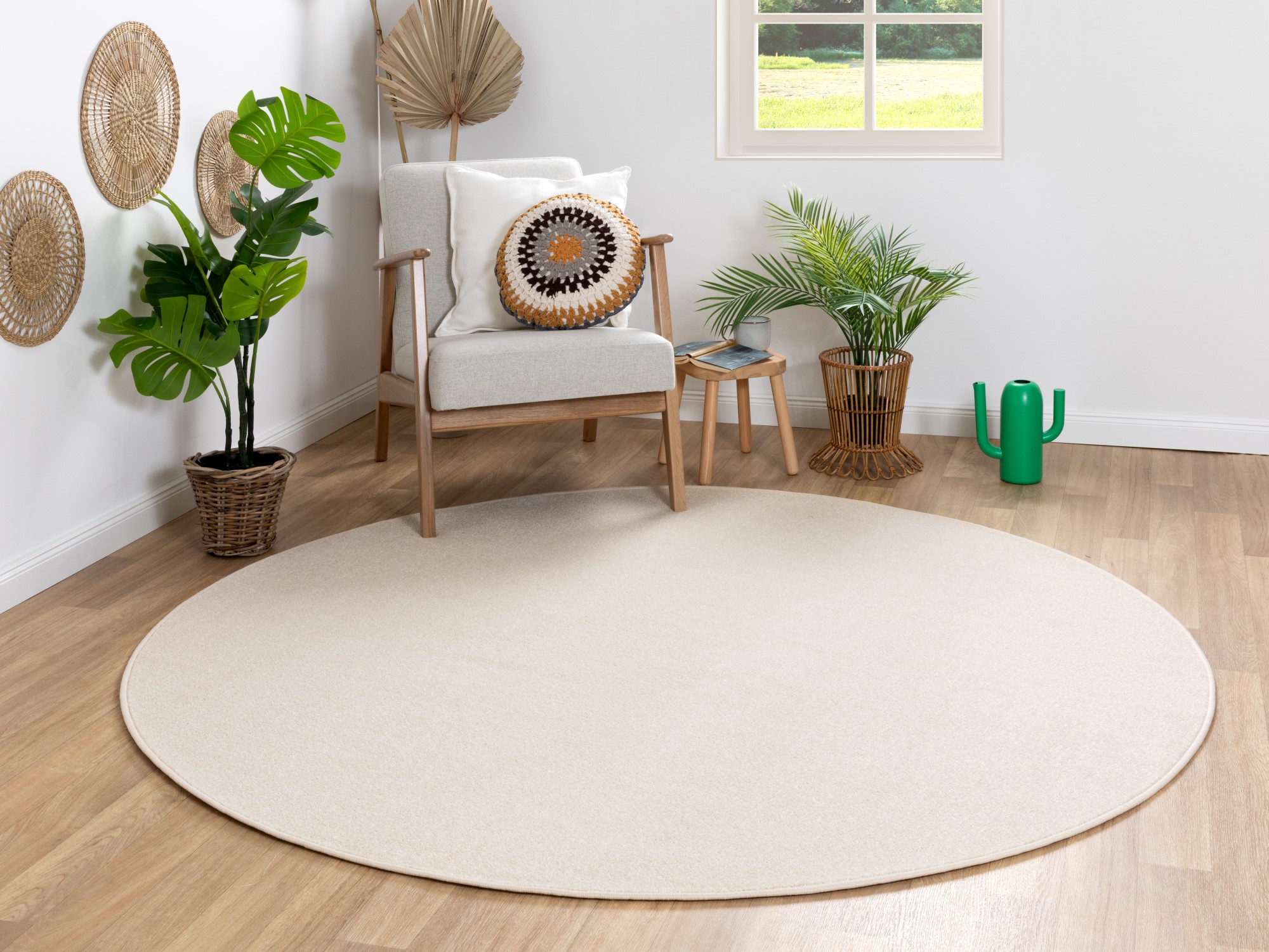 Kurzflor Teppich Ibiza -Rund
