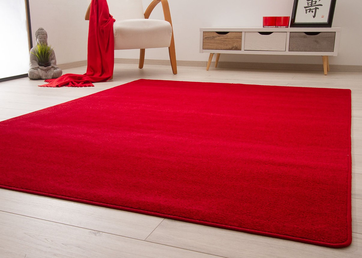 Kurzflor Teppich Cambridge Young Rot 80x150 cm
