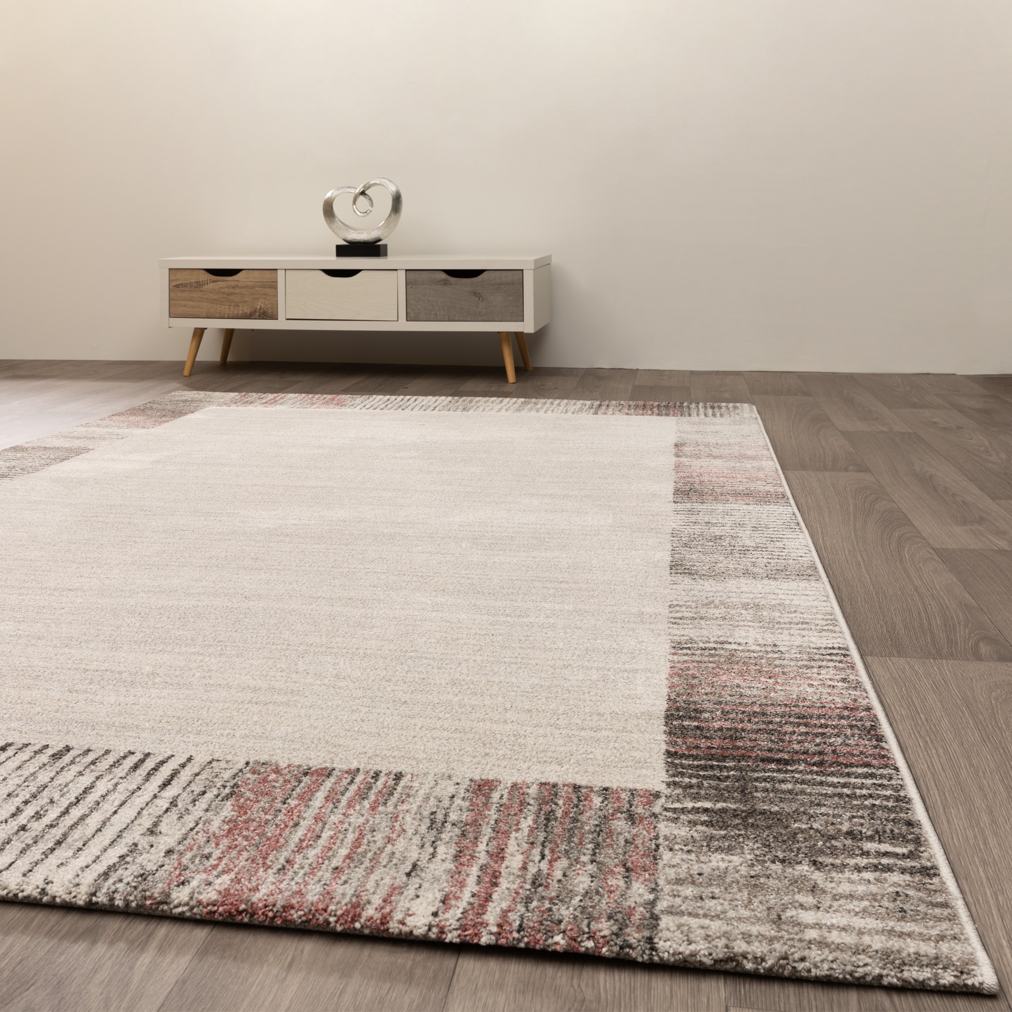 Kurzflor Teppich Soft Tones - Bordüre