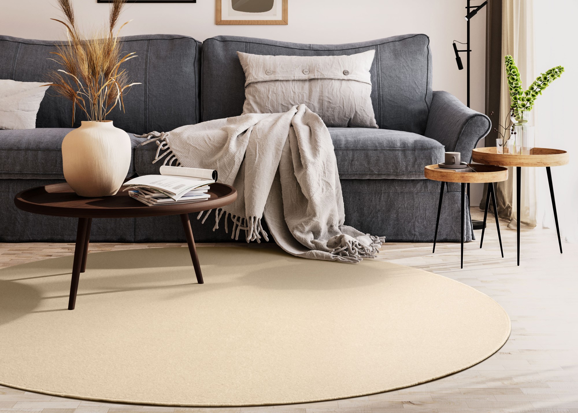 Kurzflor Teppich Cambridge Young - Rund