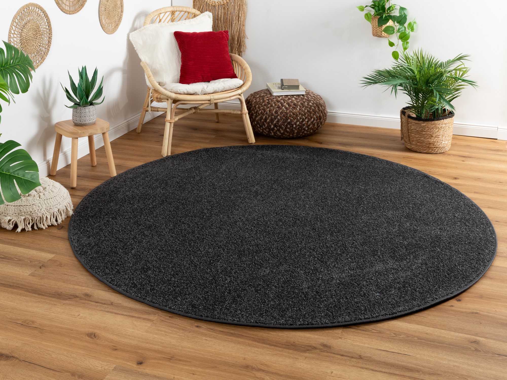 Kurzflor Teppich Cambridge -Rund