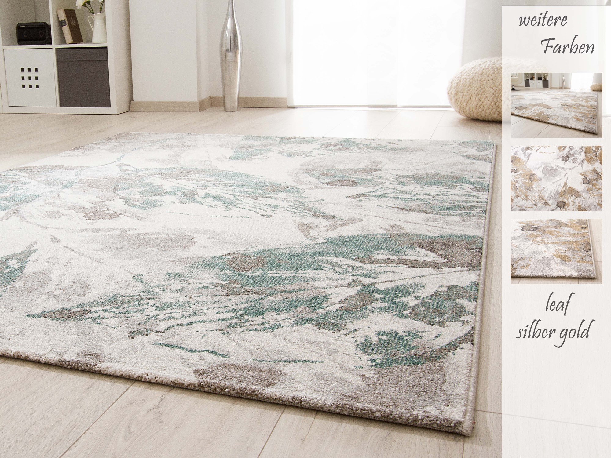 Kurzflor Teppich Soft Tones - Leaf 133x195 cm