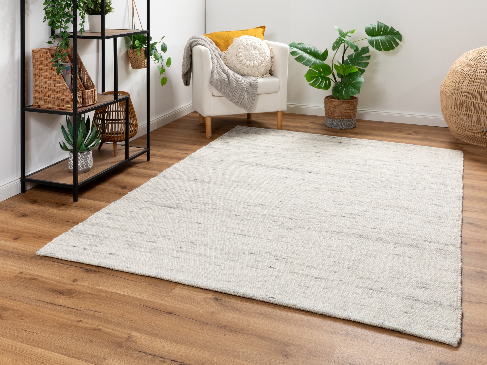 Handweb Teppich Paros Grau 70x130 cm Handweb Teppich Paros Grau 70x130 cm