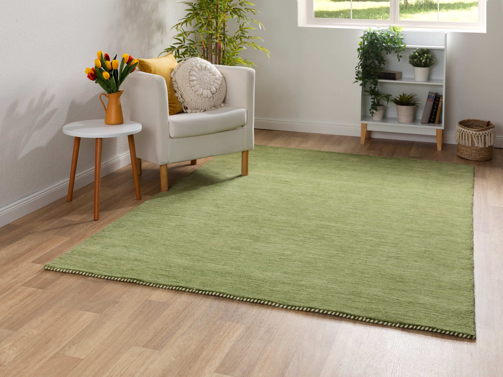 Gabbeh Teppich Nomade Grün 65x135 cm