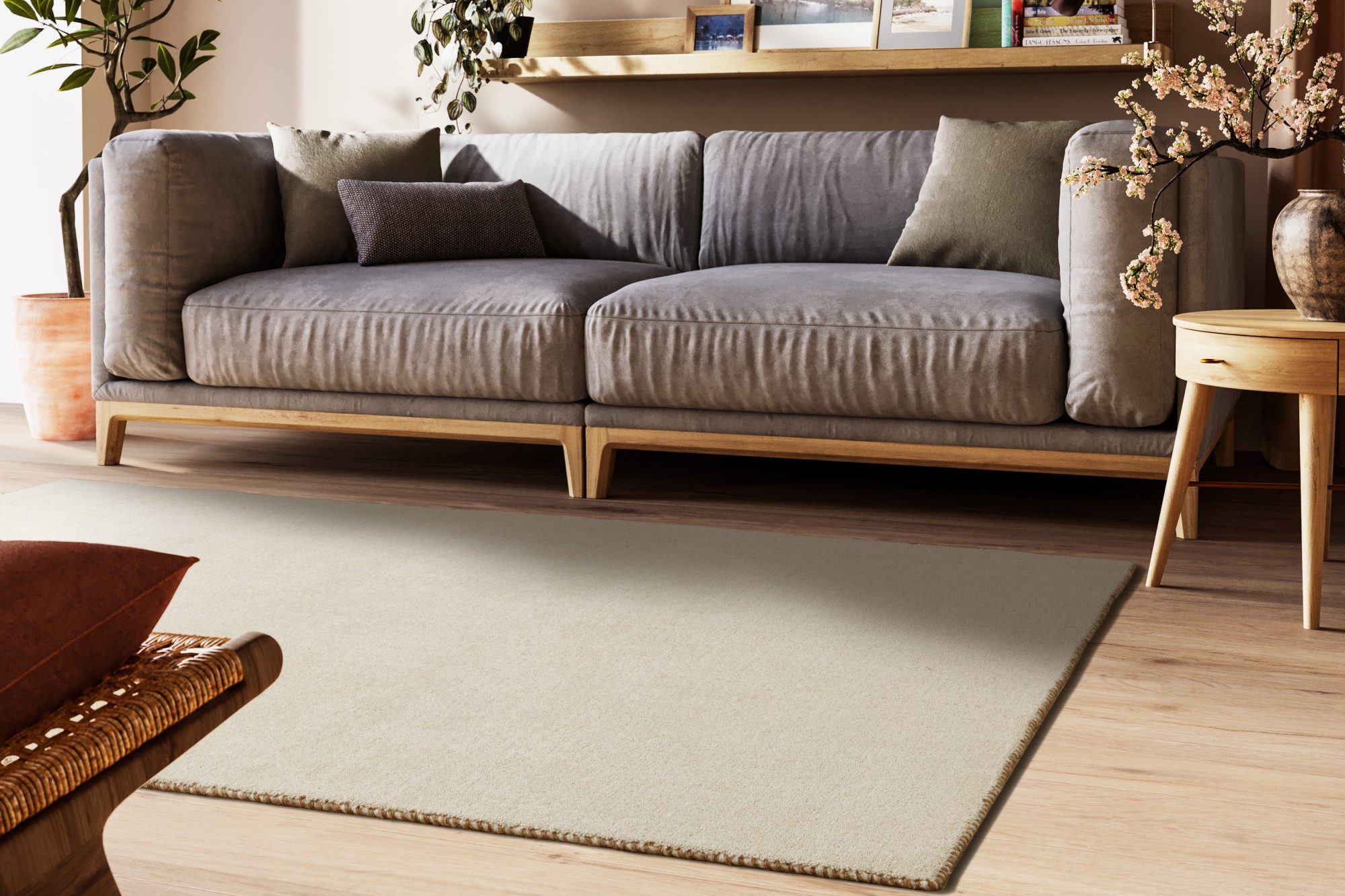 Gabbeh Teppich Nomade Creme 65x135 cm