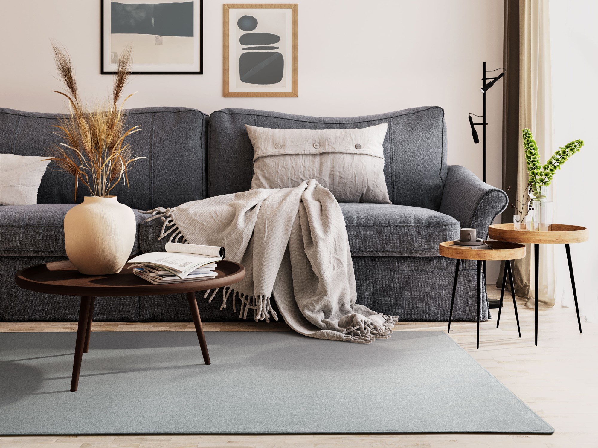 Kurzflor Teppich Cambridge Young Silber 80x150 cm