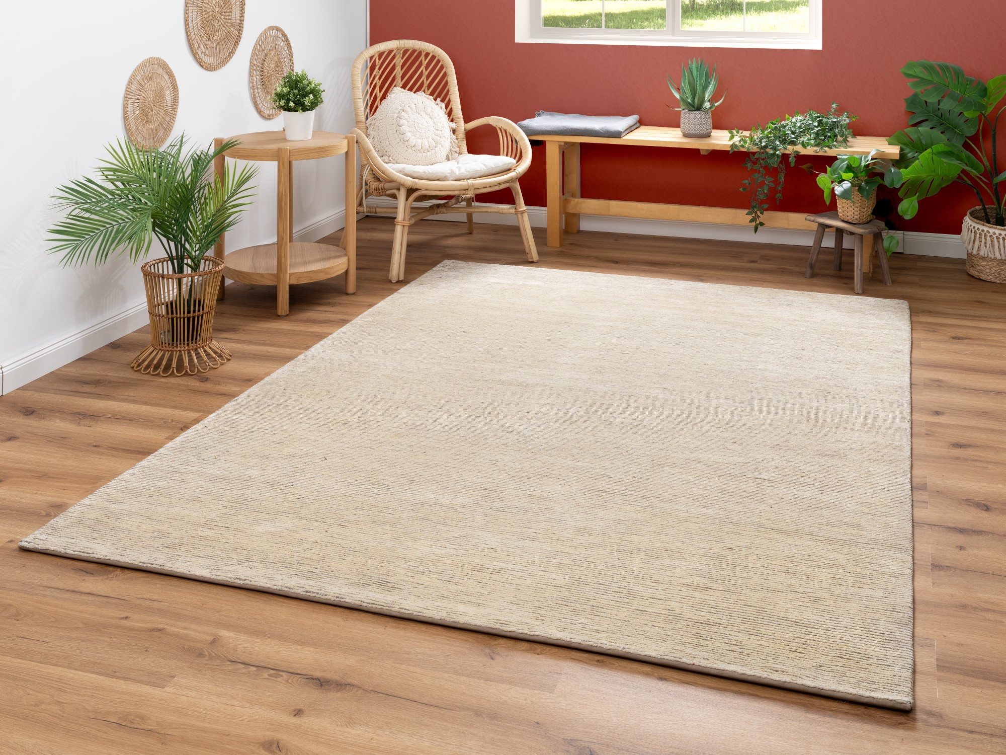 Nepal Teppich Rib Eye Neutral Silk 60