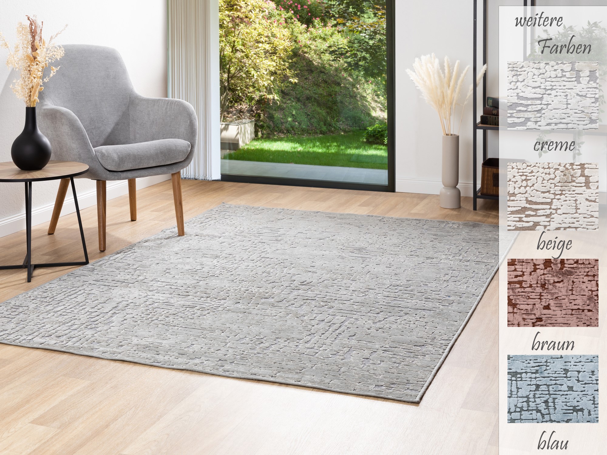 Kurzflor Teppich Imperia - Rectangles 160x230 Beige