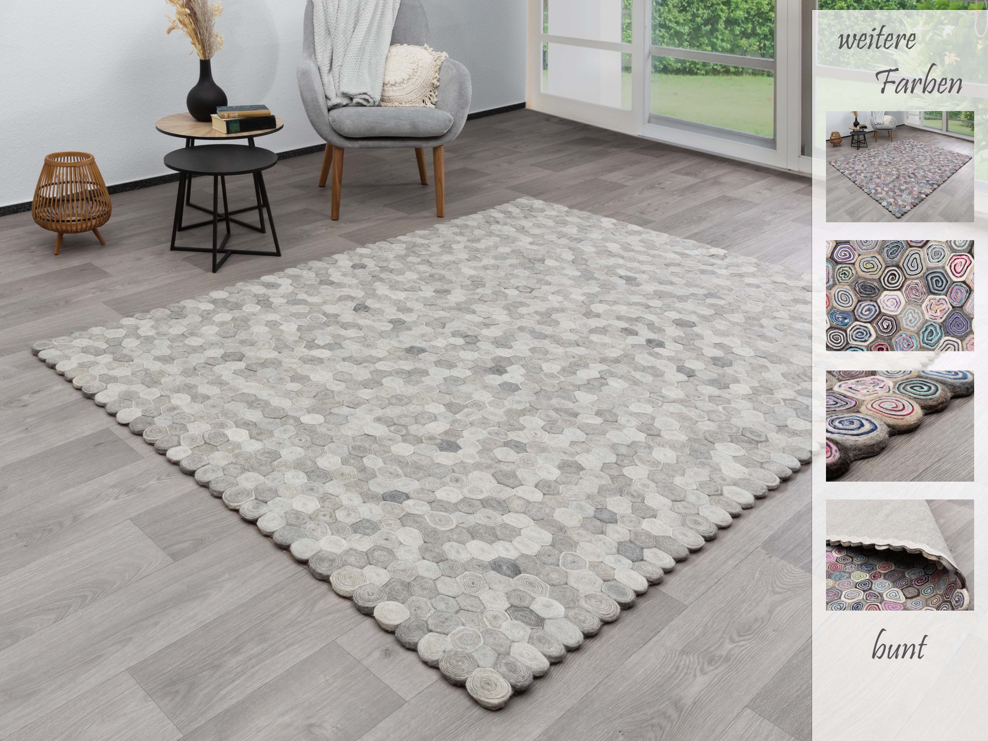 Kurzflor Teppich Multan