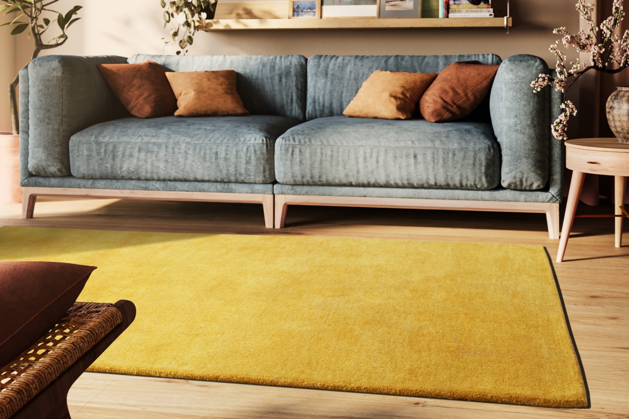 Gabbeh Teppich Sowana Gold 65x135 cm