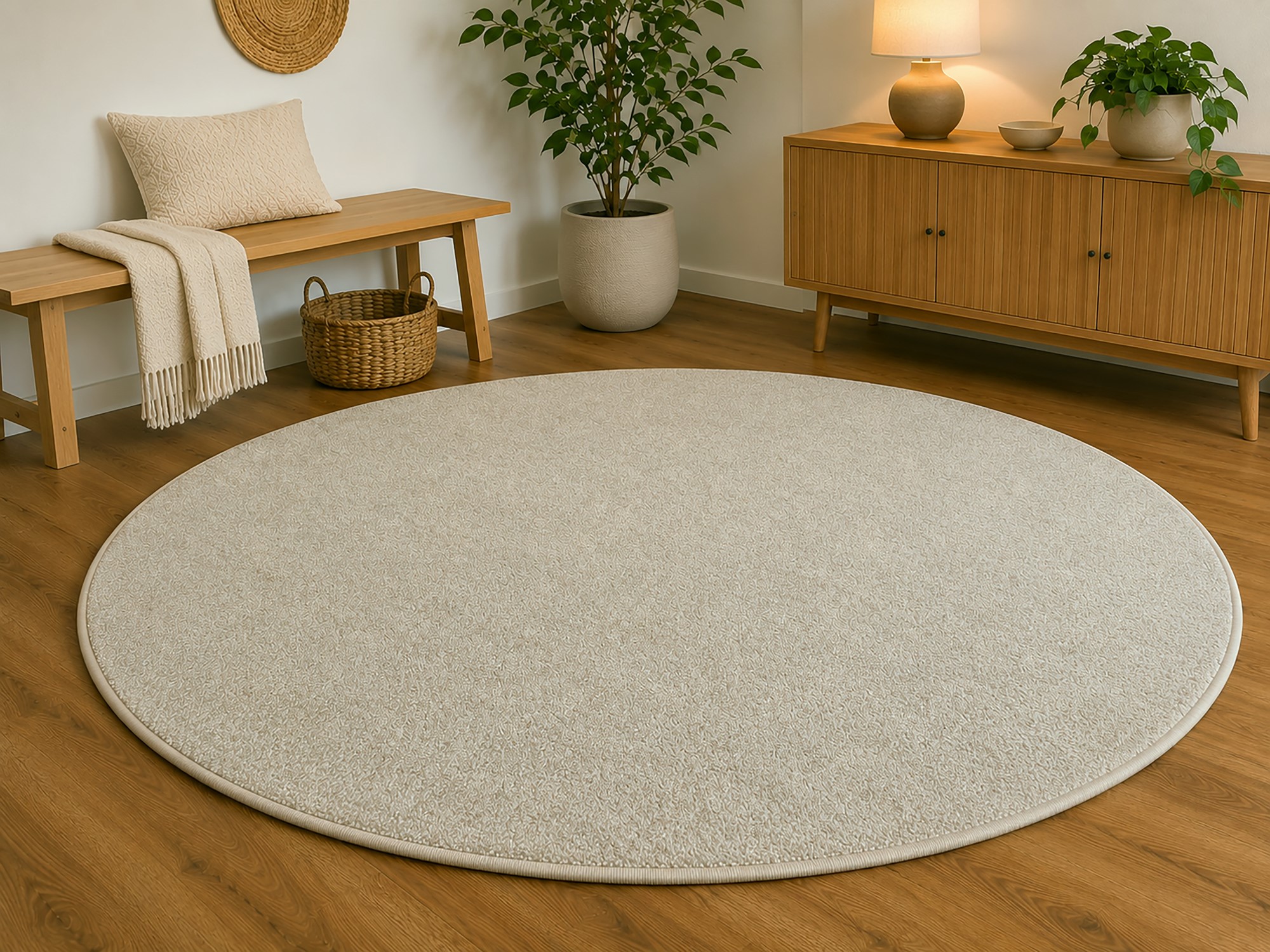 Kurzflor Teppich Levanto - Rund