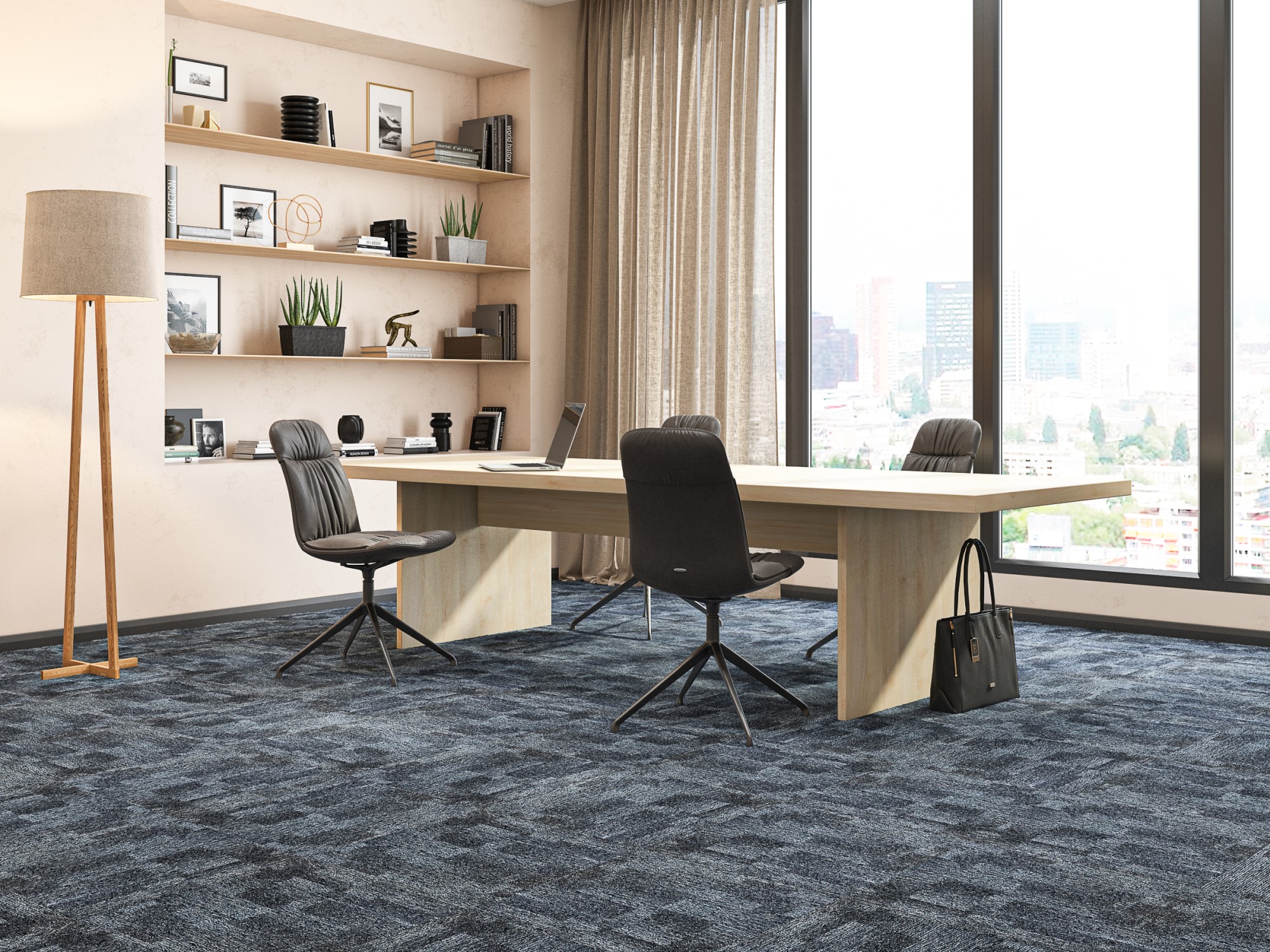 Teppich Fliesen Virginia -Paket 5m² Grau