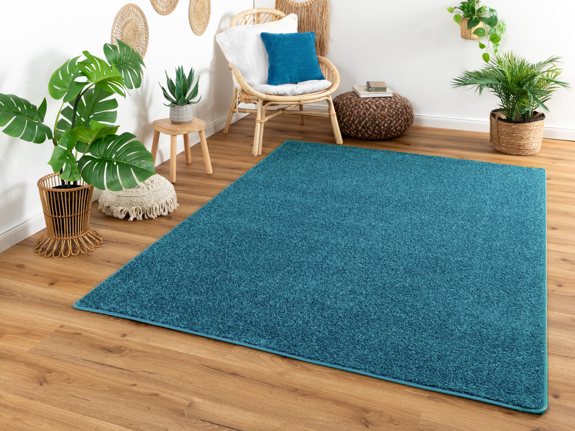 Kurzflor Teppich Cambridge Türkis Rechteckig 80x150 cm Kurzflor Teppich Cambridge Türkis Rechteckig 80x150 cm