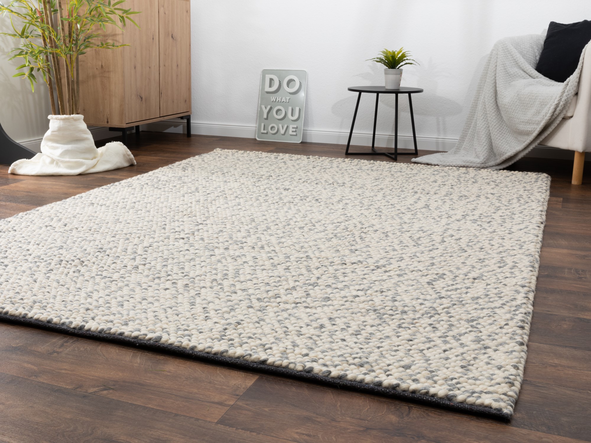 Handweb Teppich Larbach Grau 140x200 cm Handweb Teppich Larbach Grau 140x200 cm