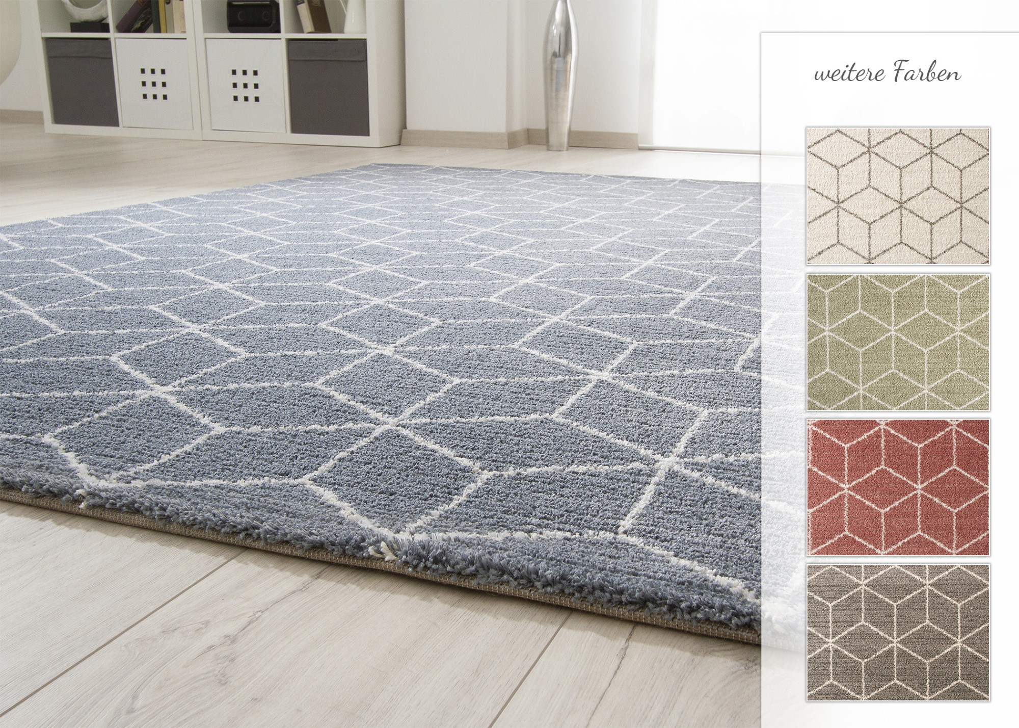 Designerteppich Glamorous Shades - Würfel