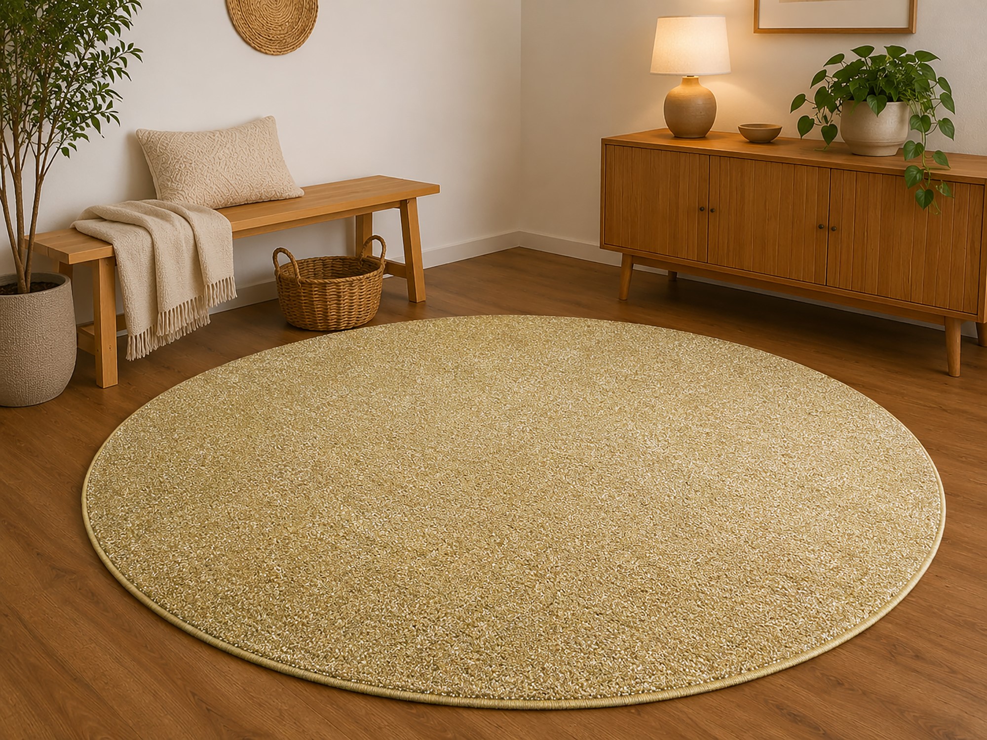Kurzflor Teppich Levanto - Rund