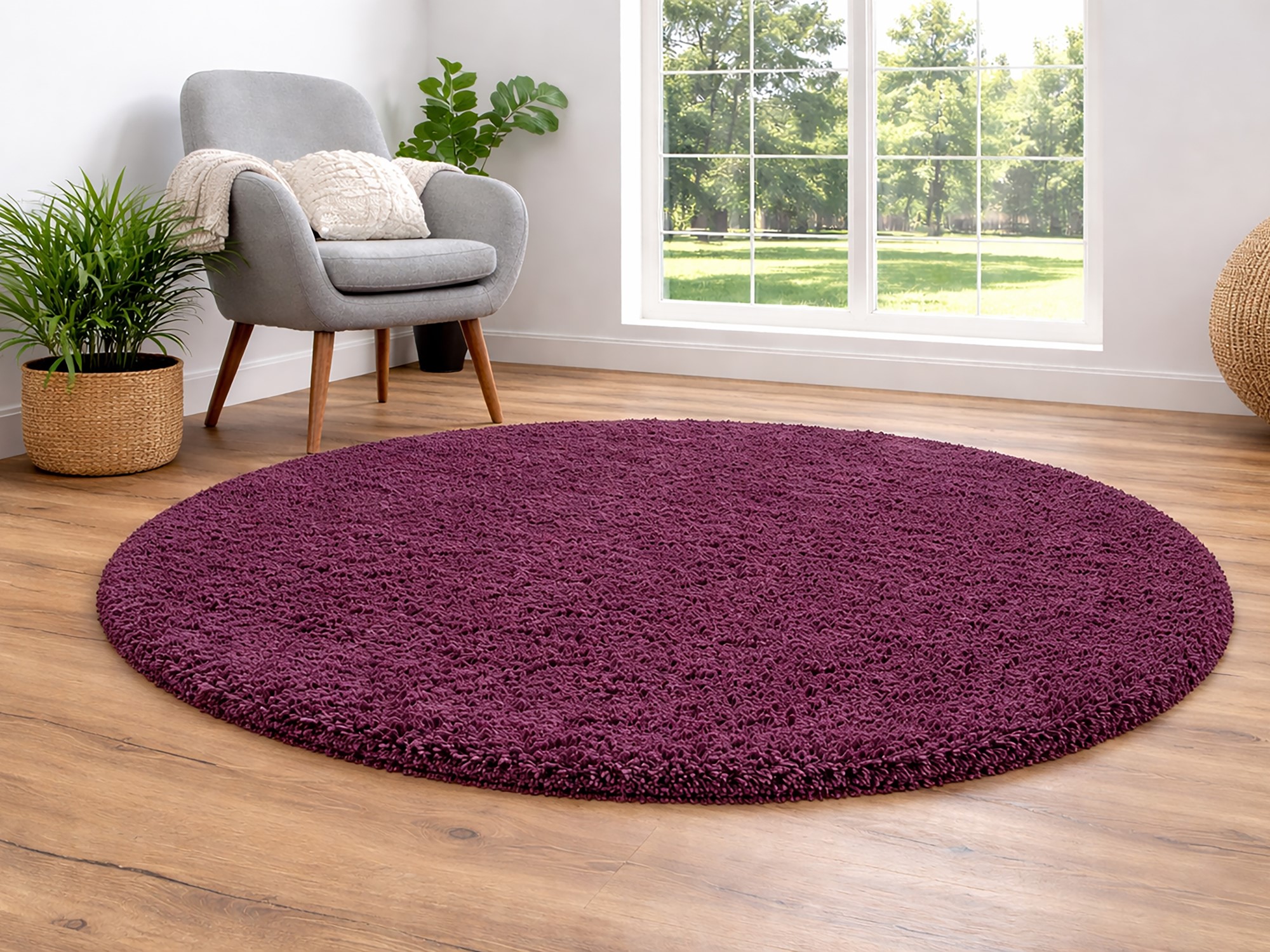 Hochflor Teppich Twilight Rund