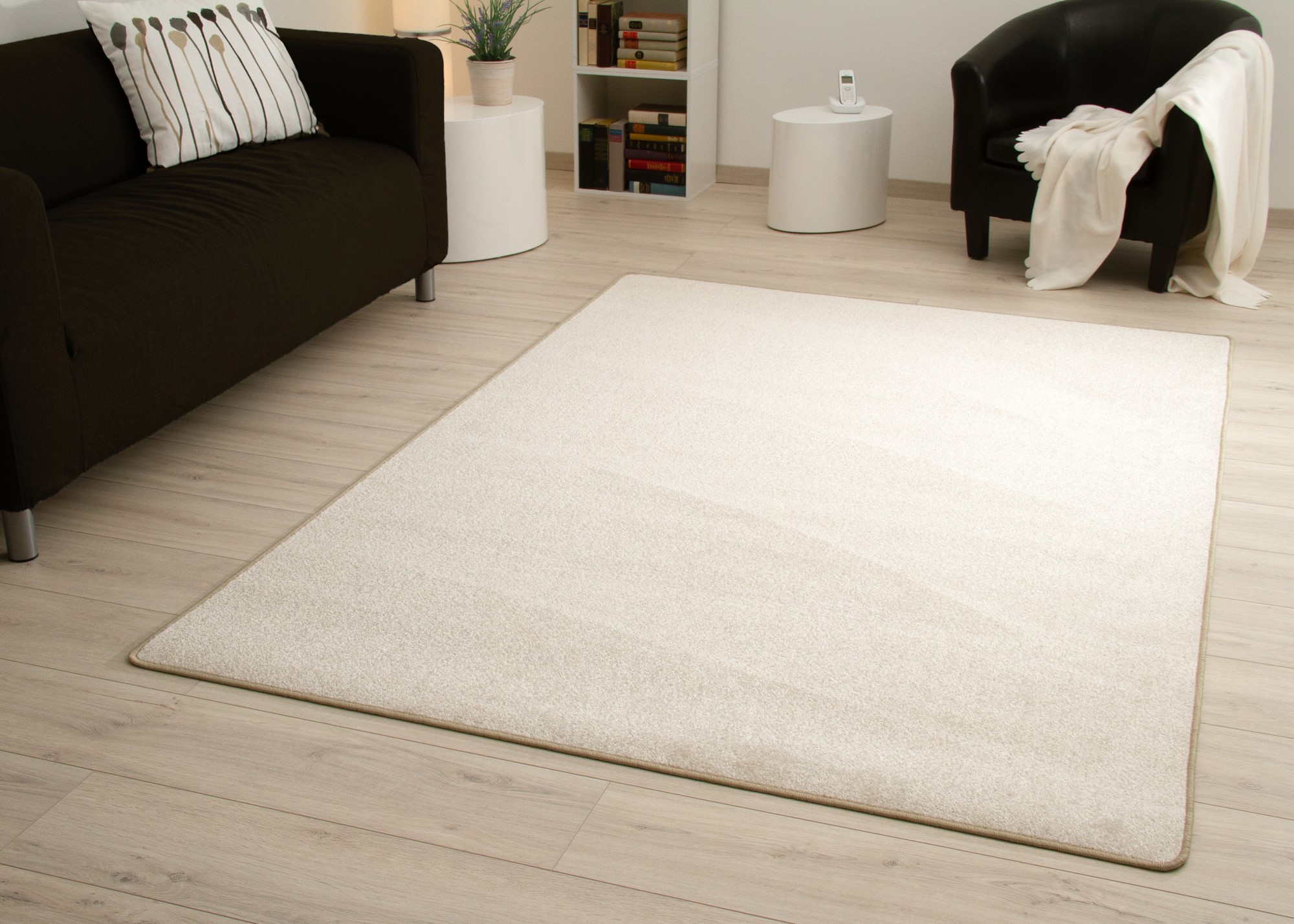 Kurzflor Teppich Cambridge Young Hellgrau 80x150 cm