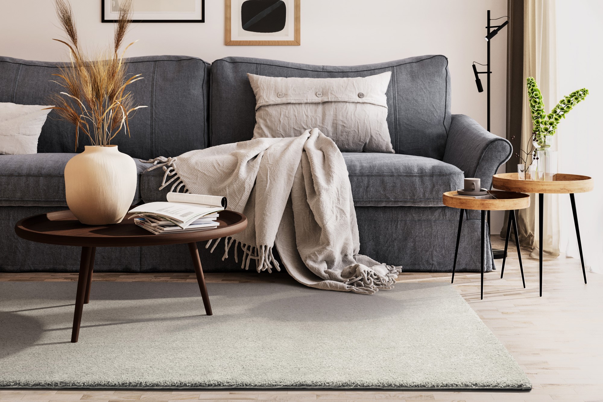 Hochflor Teppich Chamonix Creme 80x150 cm