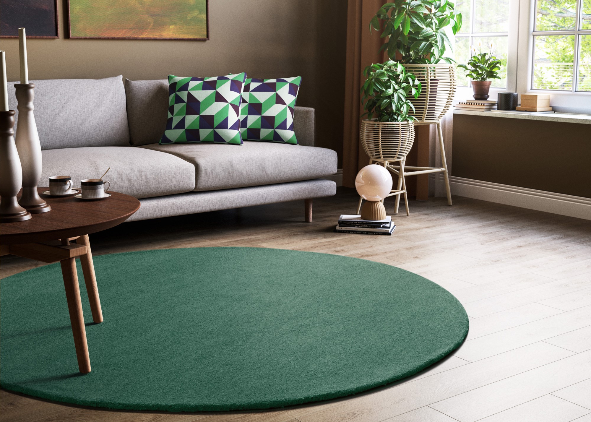 Gabbeh Teppich Jaipur - Rund Türkis 200x200 cm