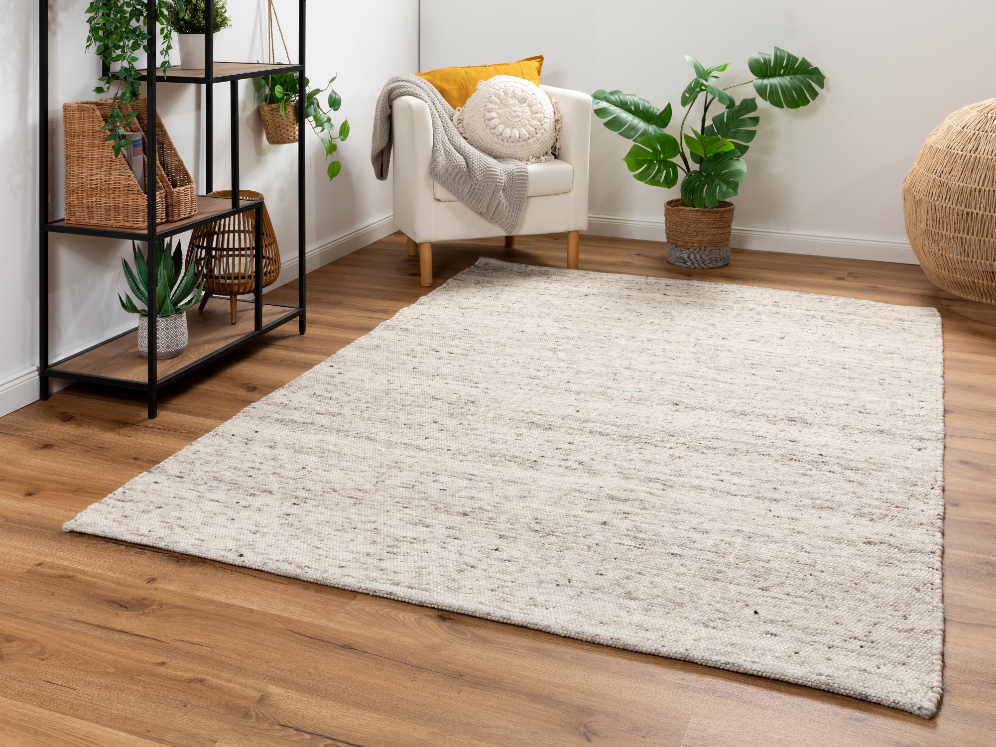 Handweb Teppich Paros Natur dunkel 70x130 cm Handweb Teppich Paros Natur dunkel 70x130 cm