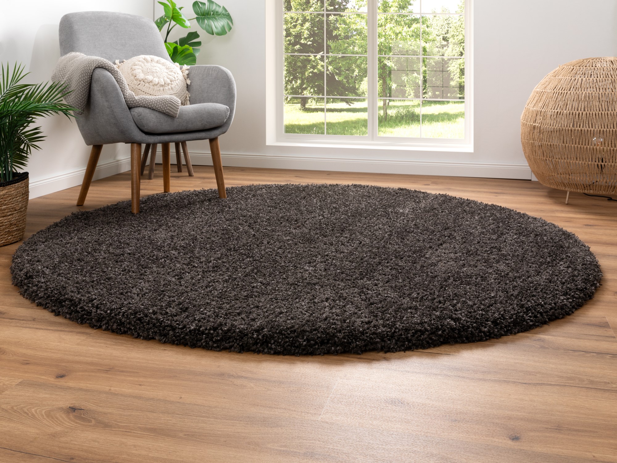 Hochflor Teppich Twilight Rund