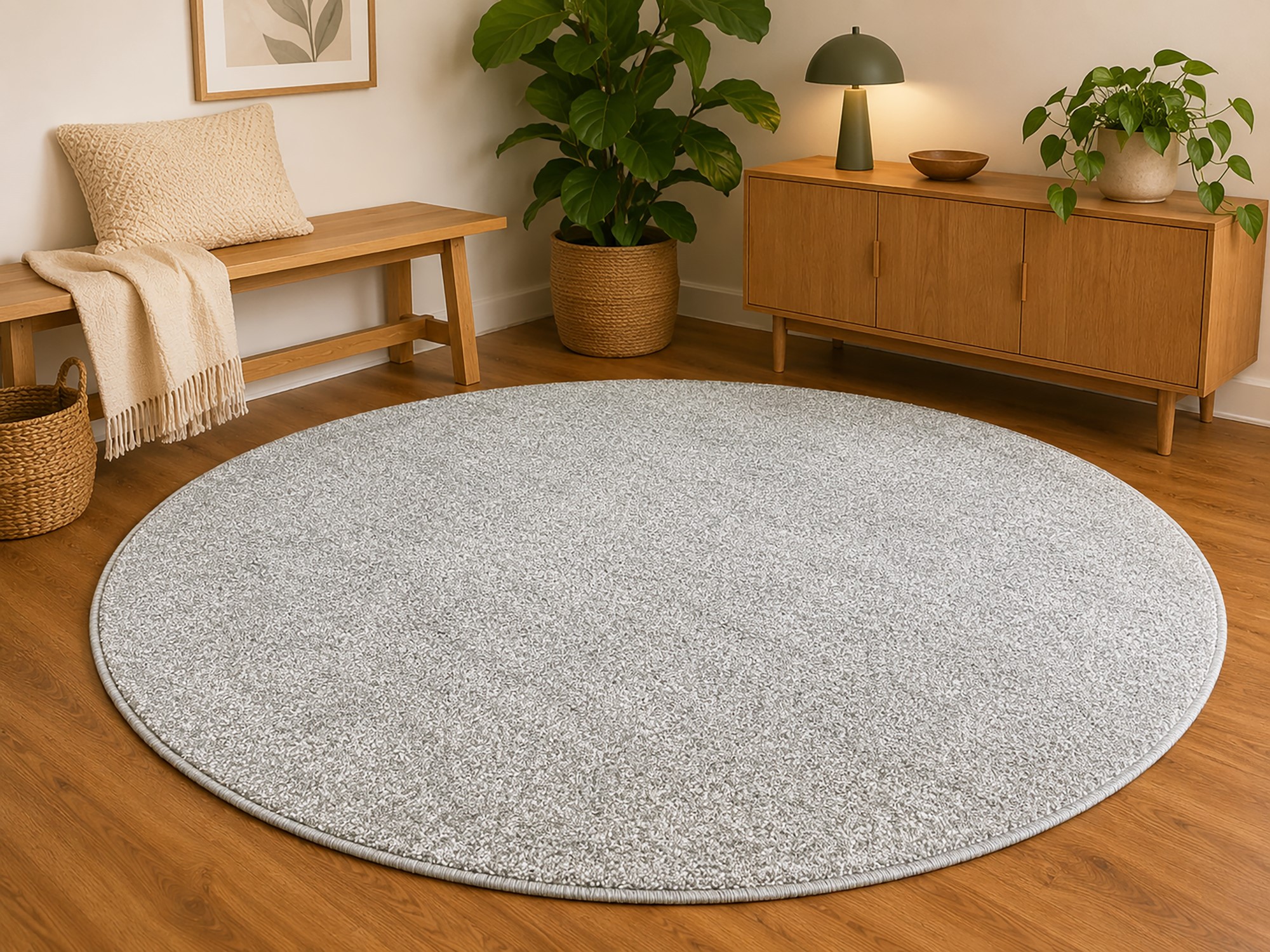 Kurzflor Teppich Levanto - Rund