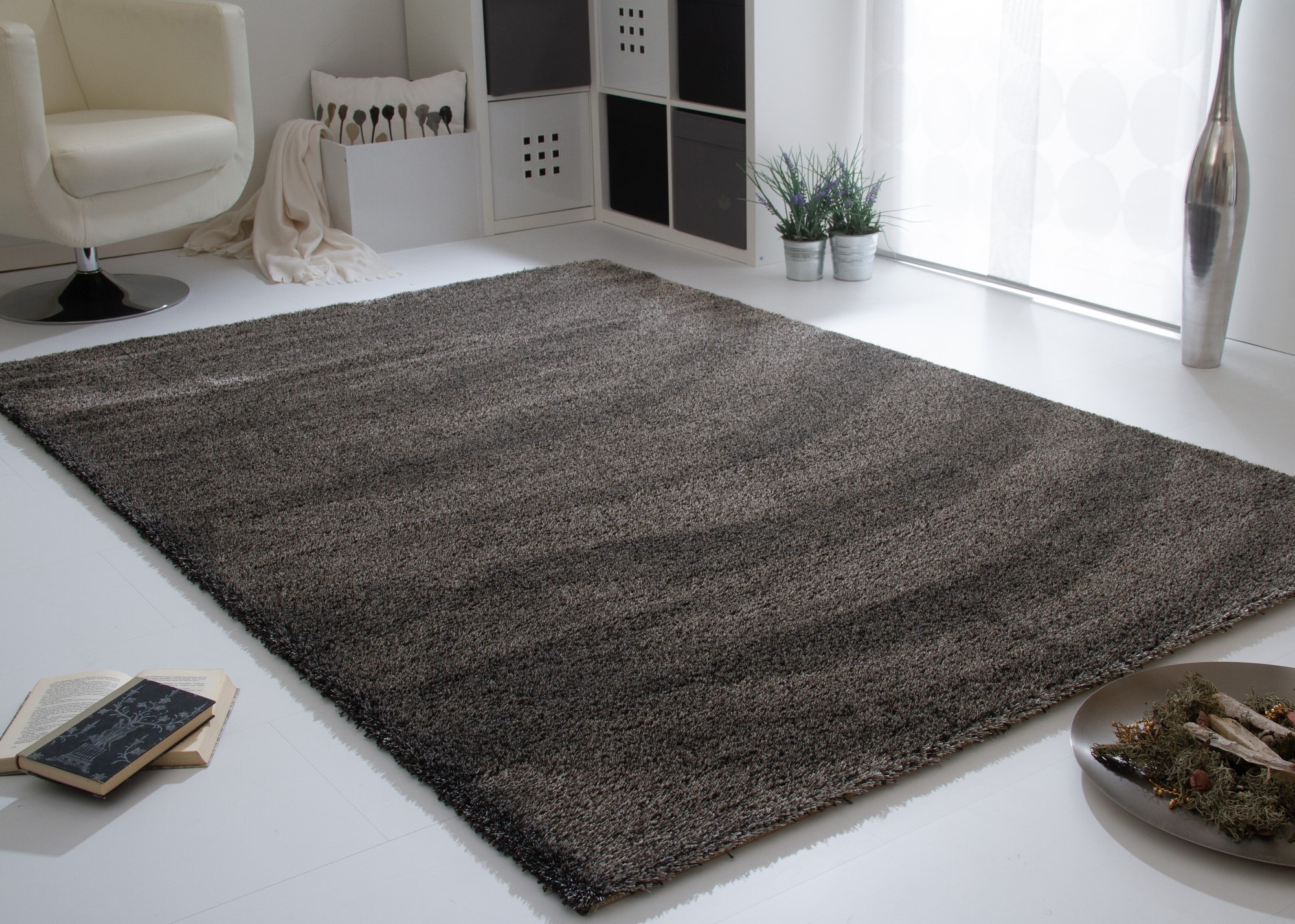 Kurzflor Teppich Satin Lines