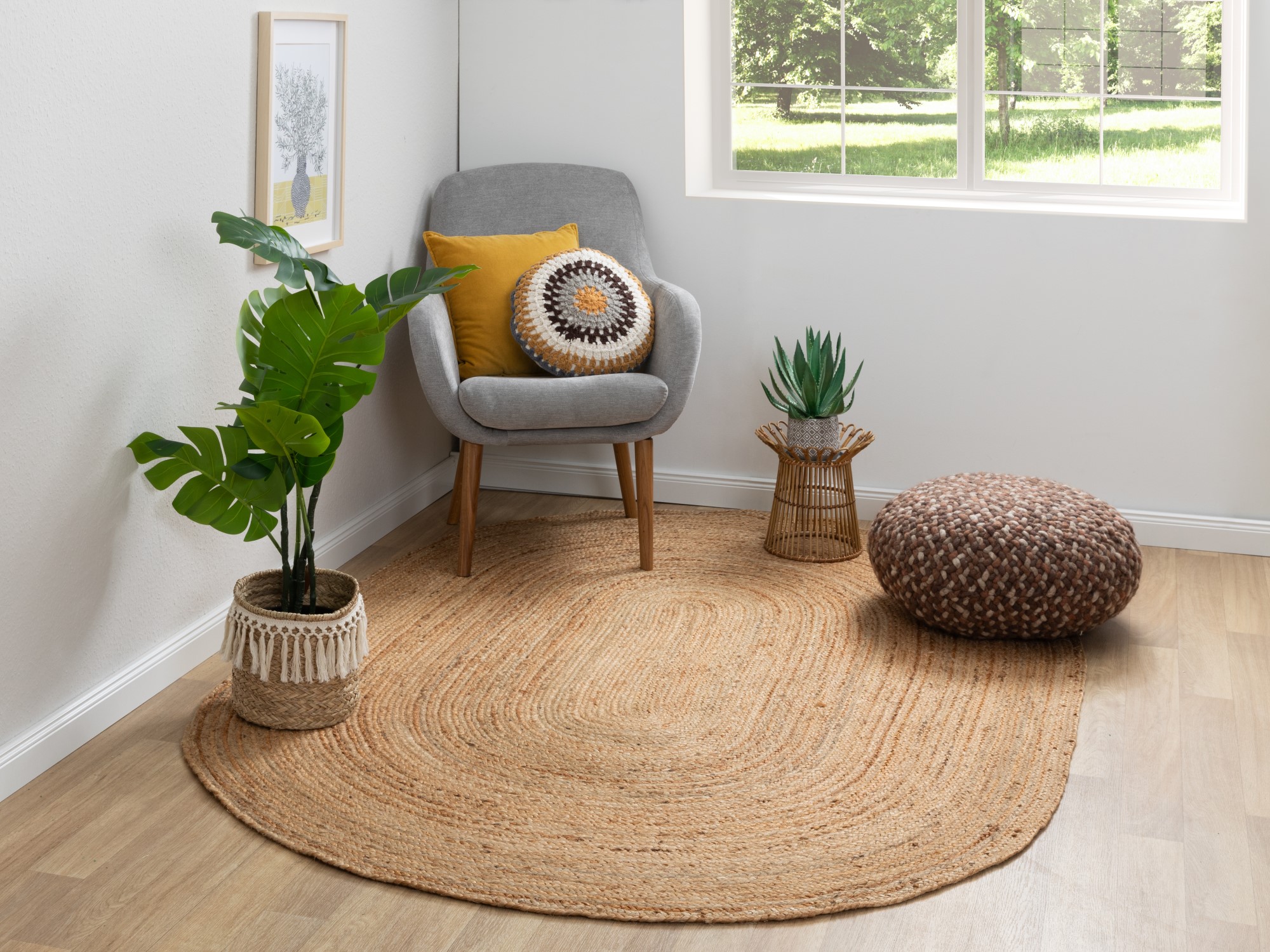 Jute Teppich Goa Oval