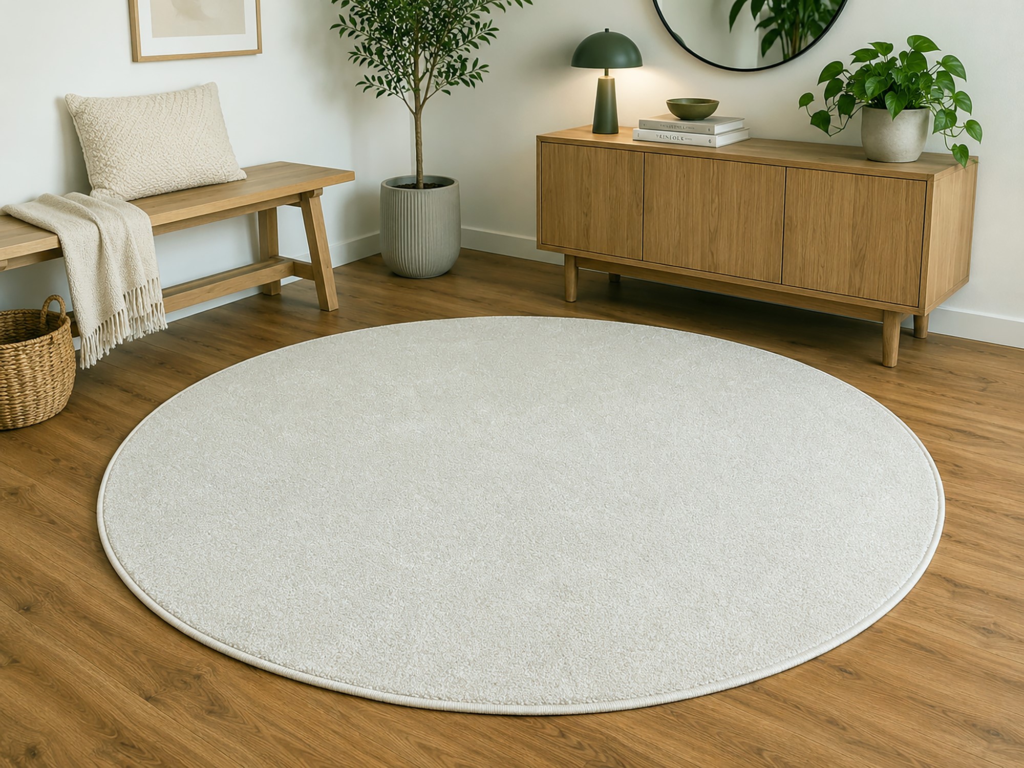 Kurzflor Teppich Levanto - Rund