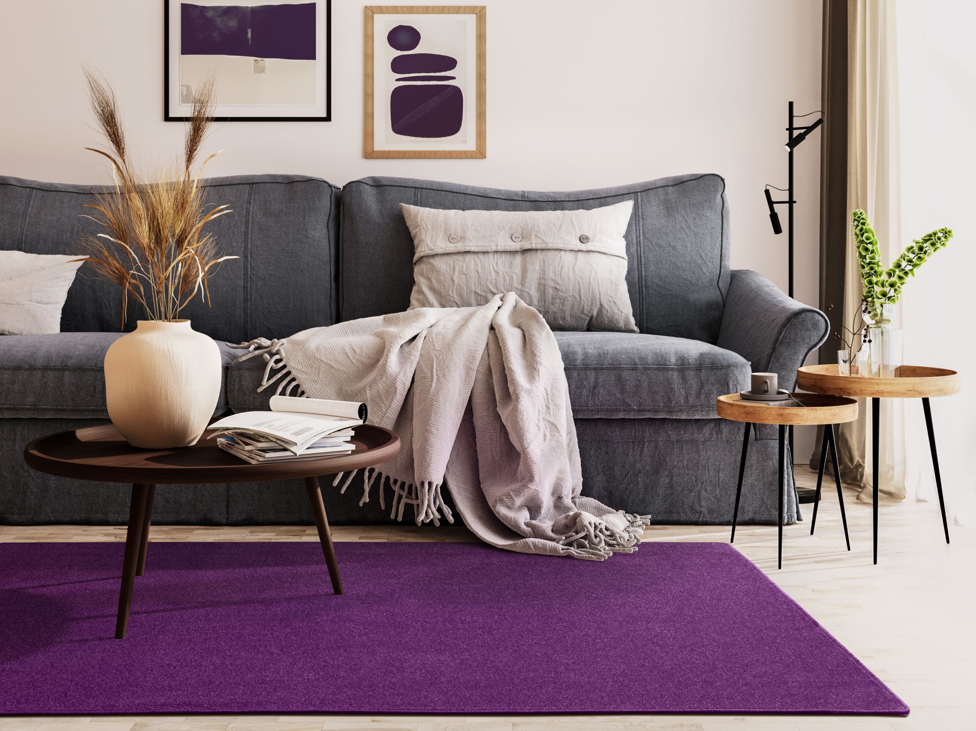 Kurzflor Teppich Cambridge Young Lila 80x150 cm