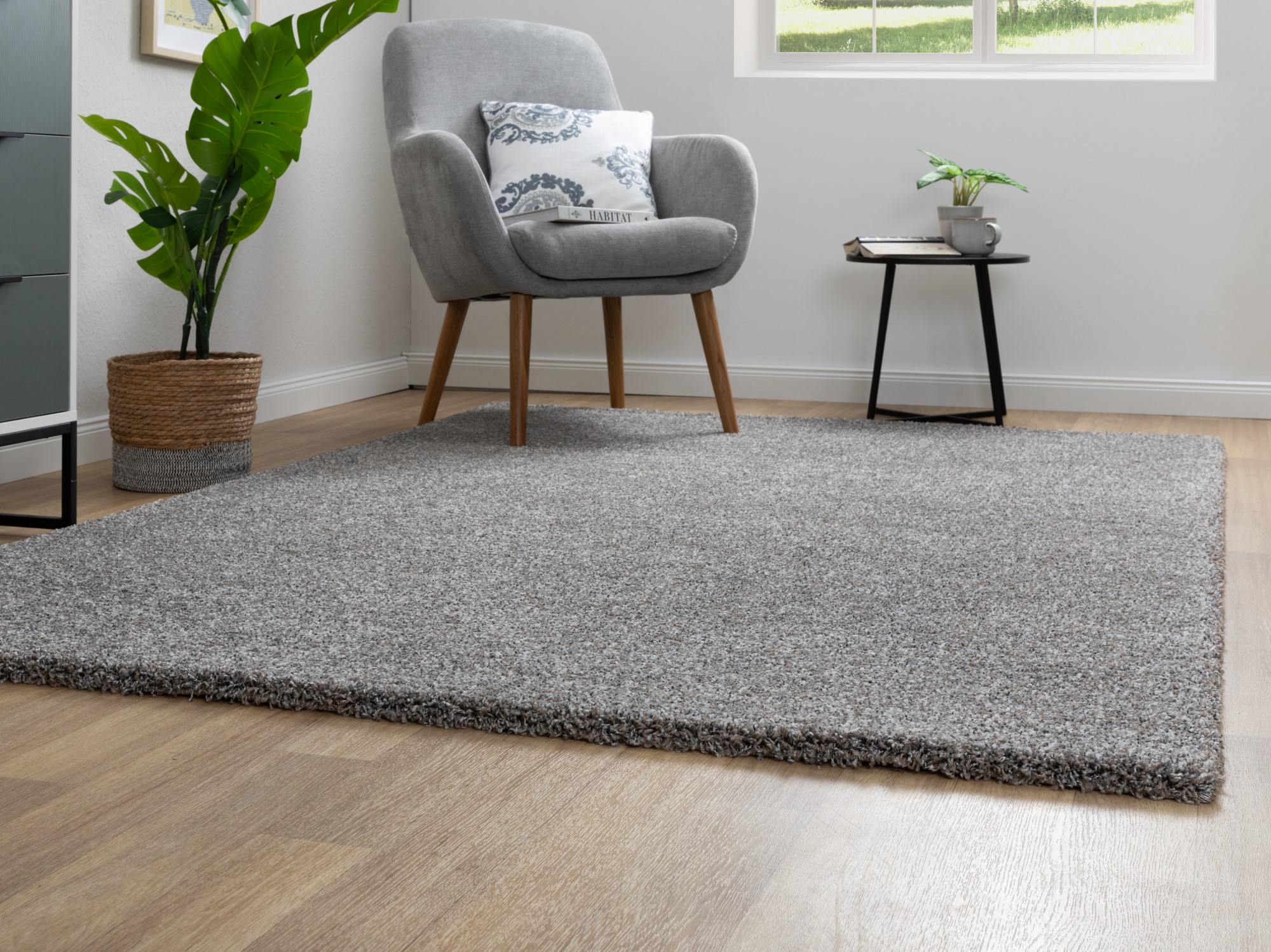 Kurzflor Teppich Contemporary Comfort - Meliert Grau Braun Meliert 67x140 cm