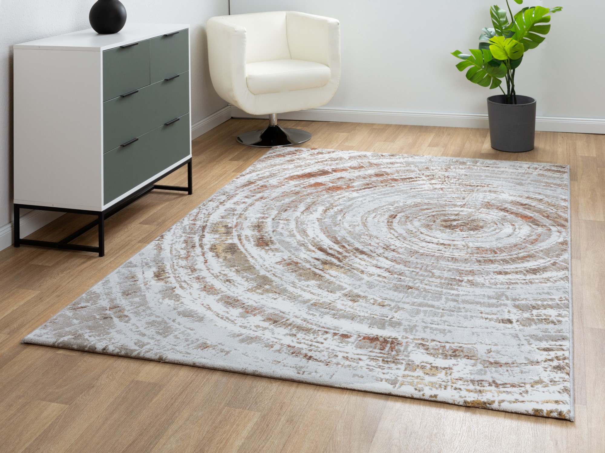 Kurzflor Teppich Monaco - Spirale