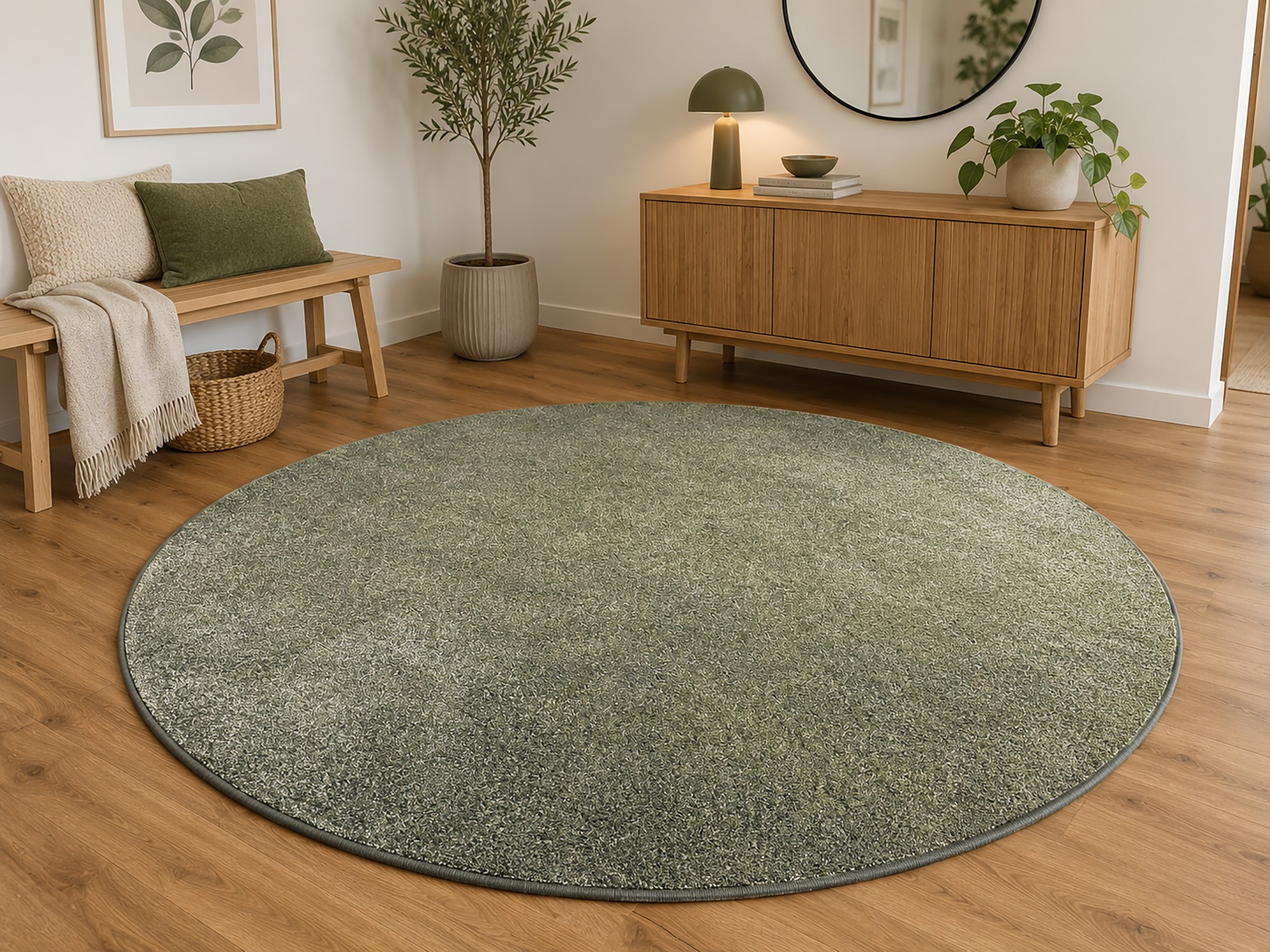 Kurzflor Teppich Levanto - Rund