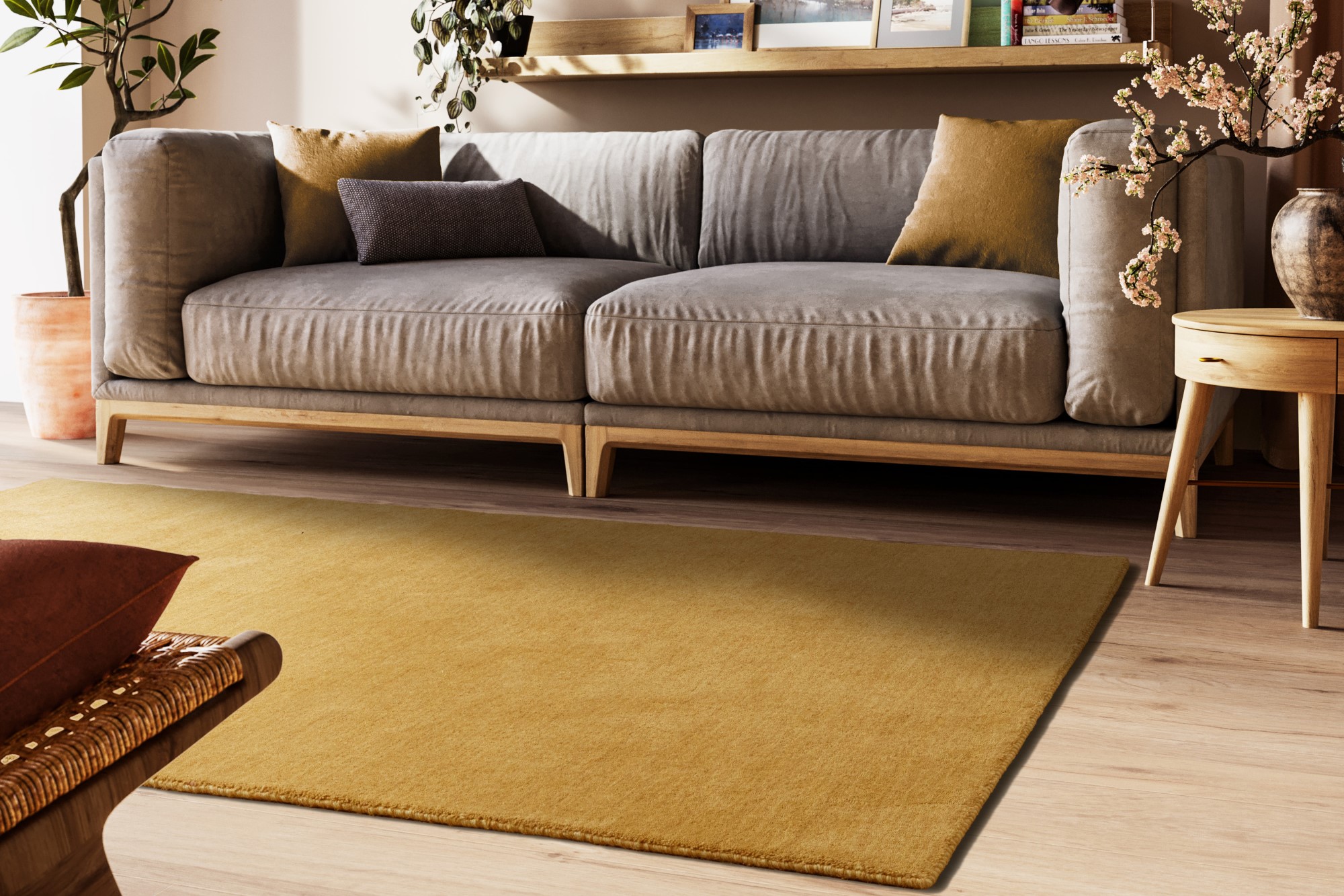 Gabbeh Teppich Nomade Gelb 65x135 cm