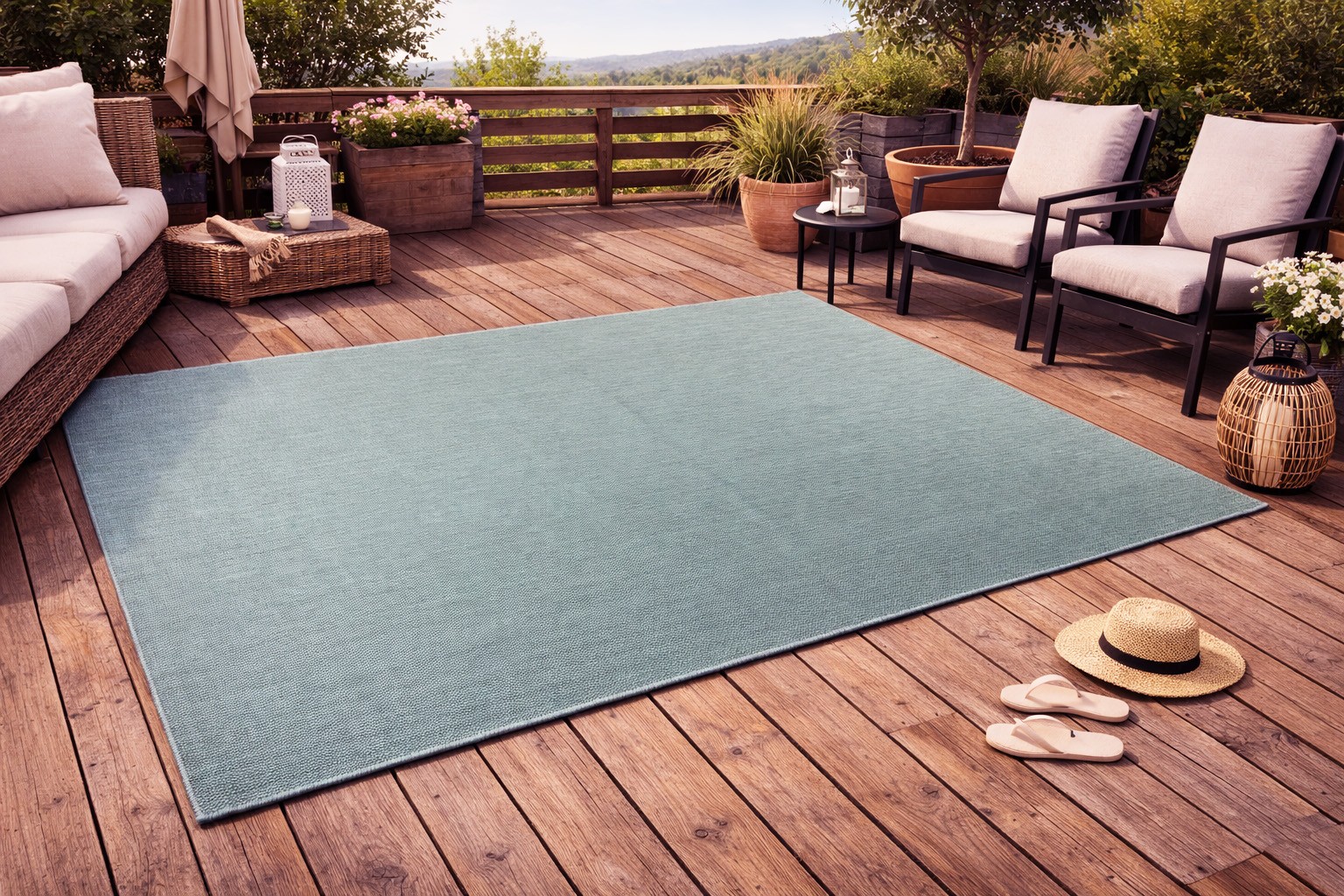 In- und Outdoorteppich Gotland Mint 80x150 cm