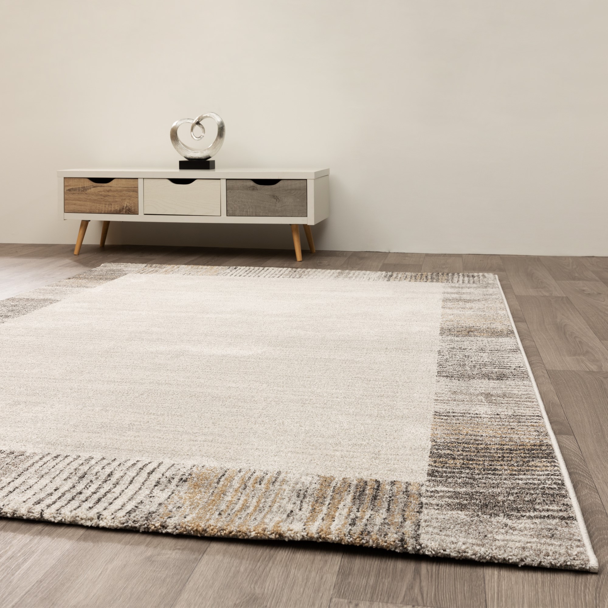 Kurzflor Teppich Soft Tones - Bordüre