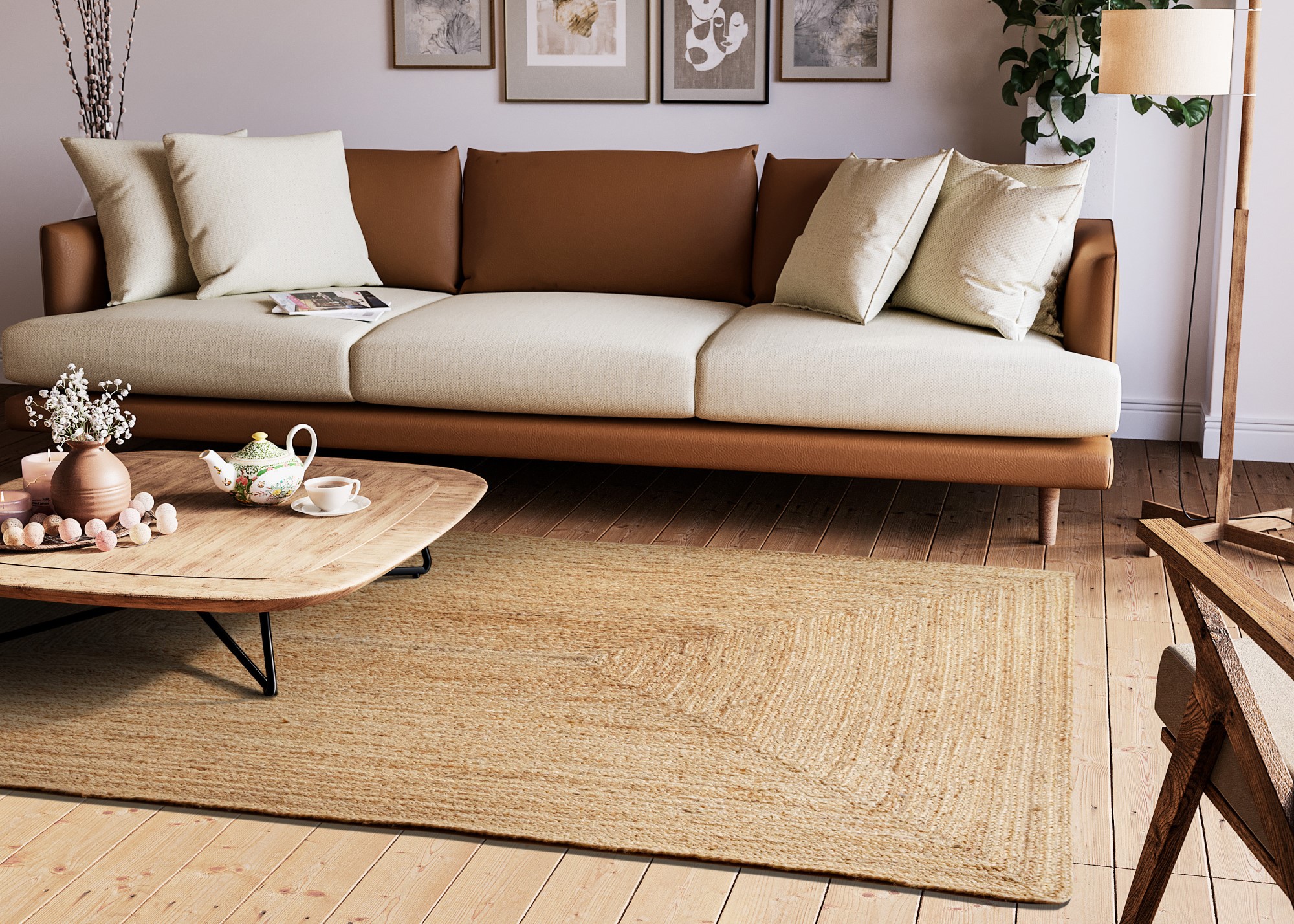 Jute Teppiche Goa Frame