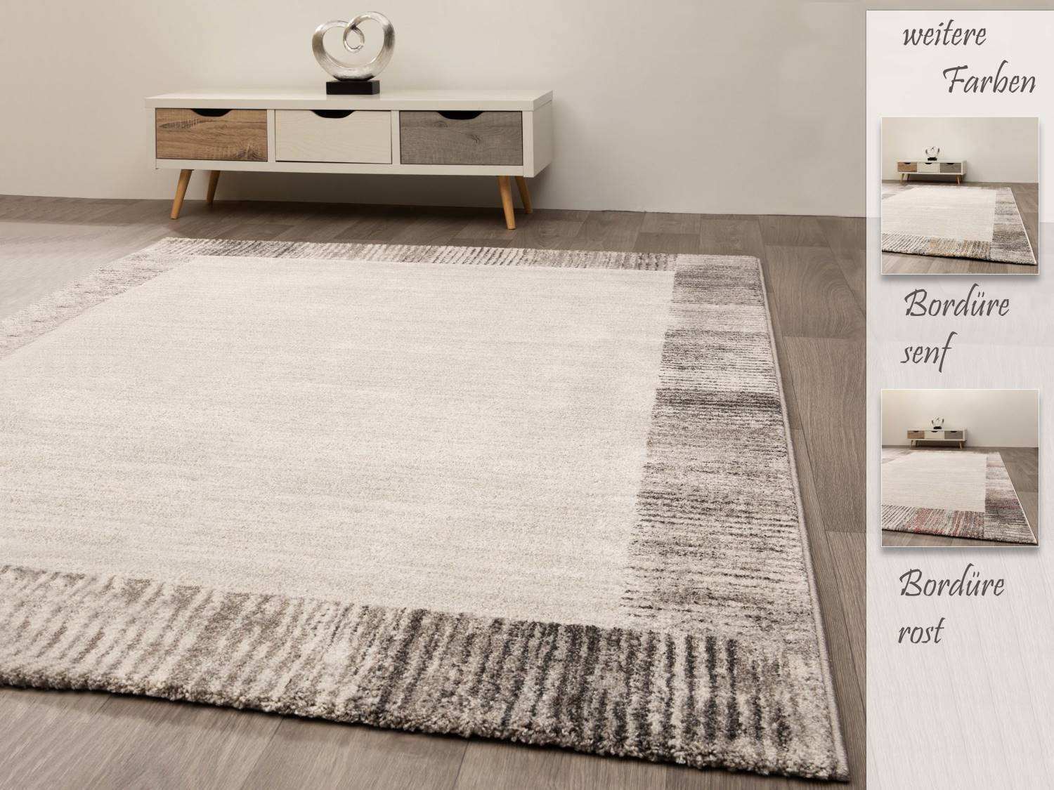Kurzflor Teppich Soft Tones - Bordüre | Global Carpet