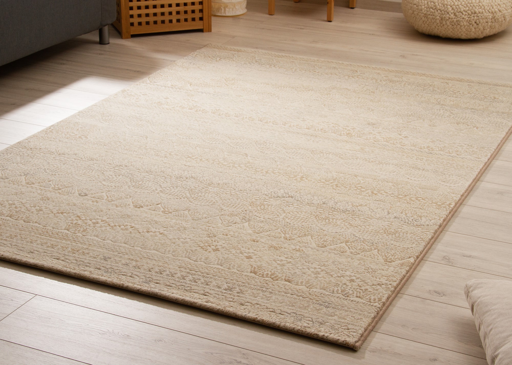Wohnzimmer Teppich Harmonious Colours In Blau Grau Rosa Creme Rost