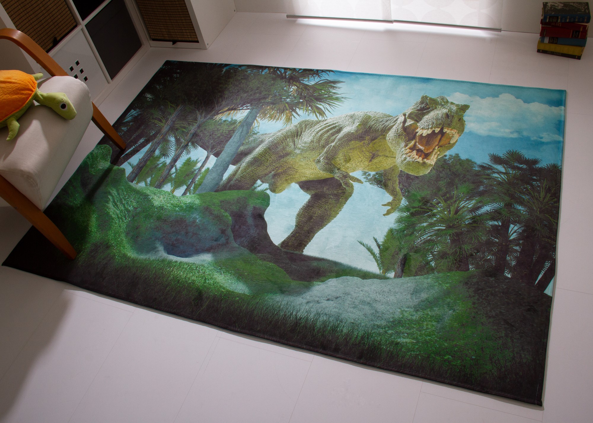 Dinosaurier Teppich Dino Kinderteppich Pangaea Beige Grün Blau Grau | eBay