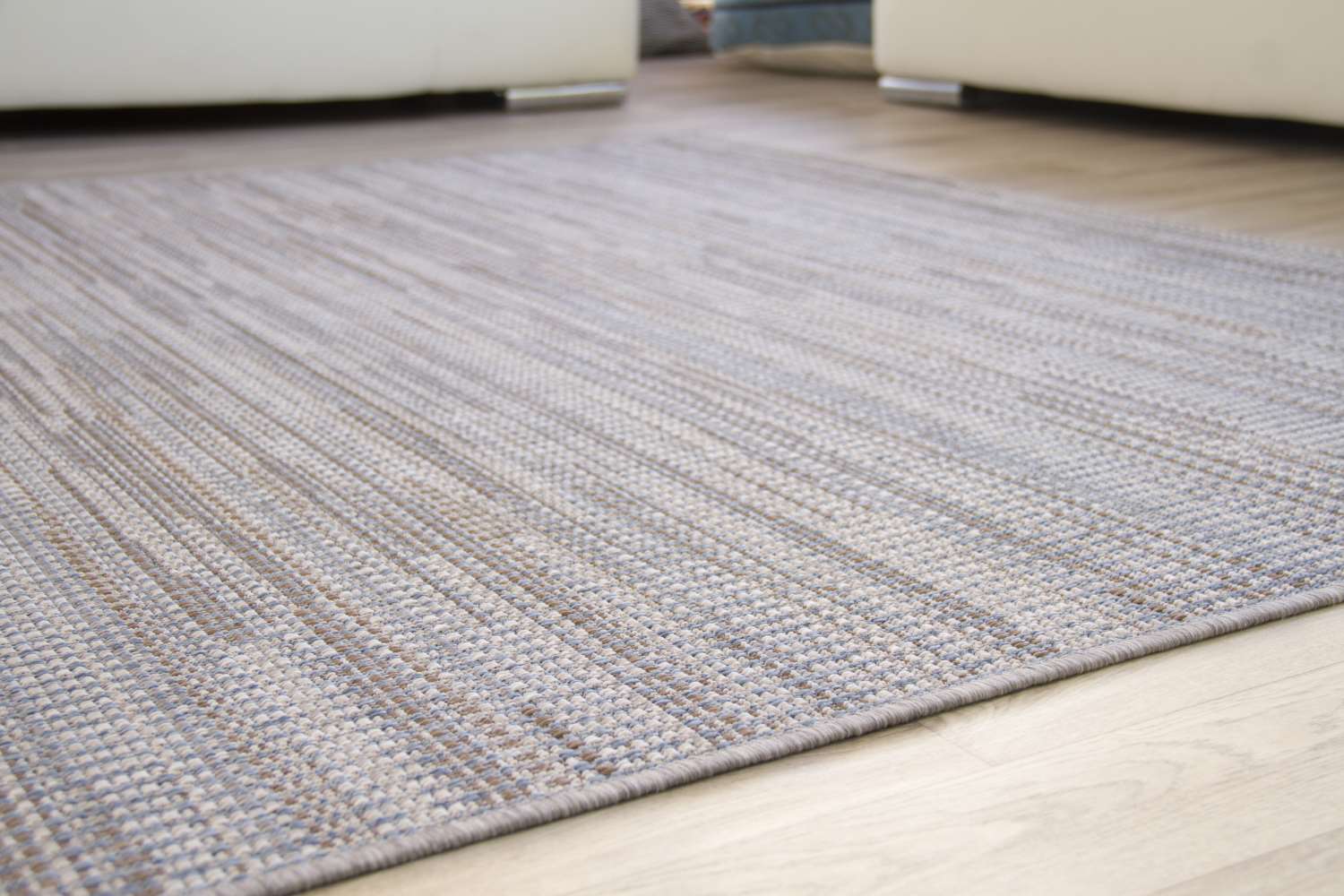 designer teppich modern dalarna meliert tuerkis grau detail