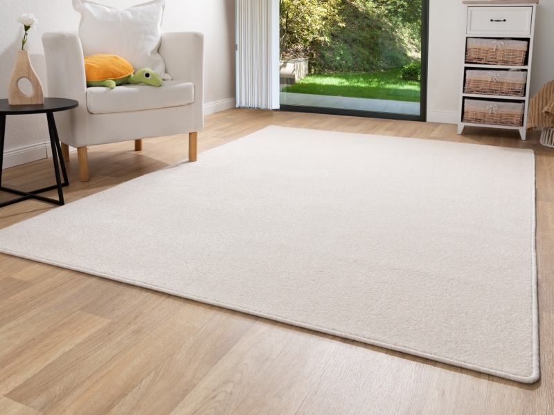 Faszinierend Teppich Creme Beige Kurzflor Bild